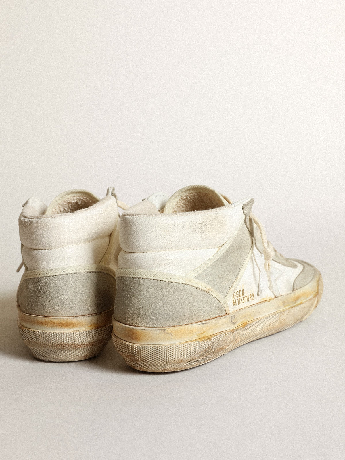 Golden Goose Men’s Mid Star With Ice-Gray Suede Inserts And White Star - Sneaker Türkiye