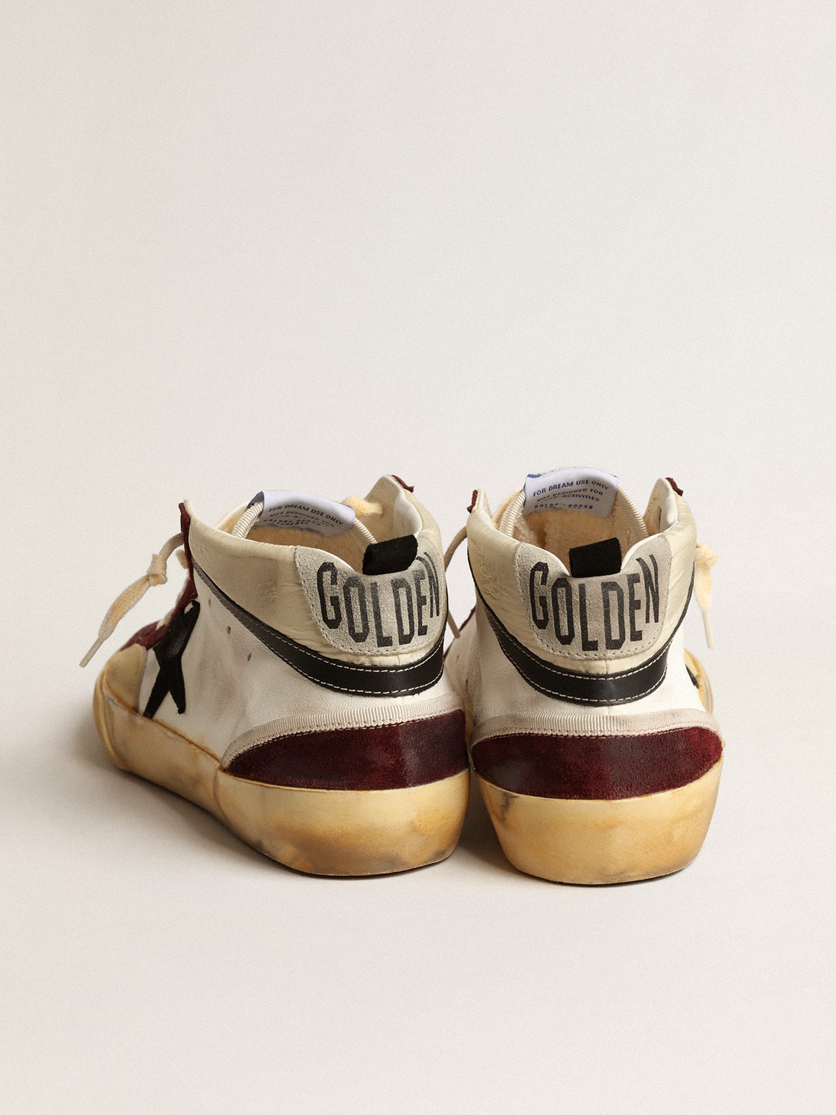 Golden Goose Mid Star In Nappa With Black Suede Star And Wine-Red Inserts - Sneaker Türkiye