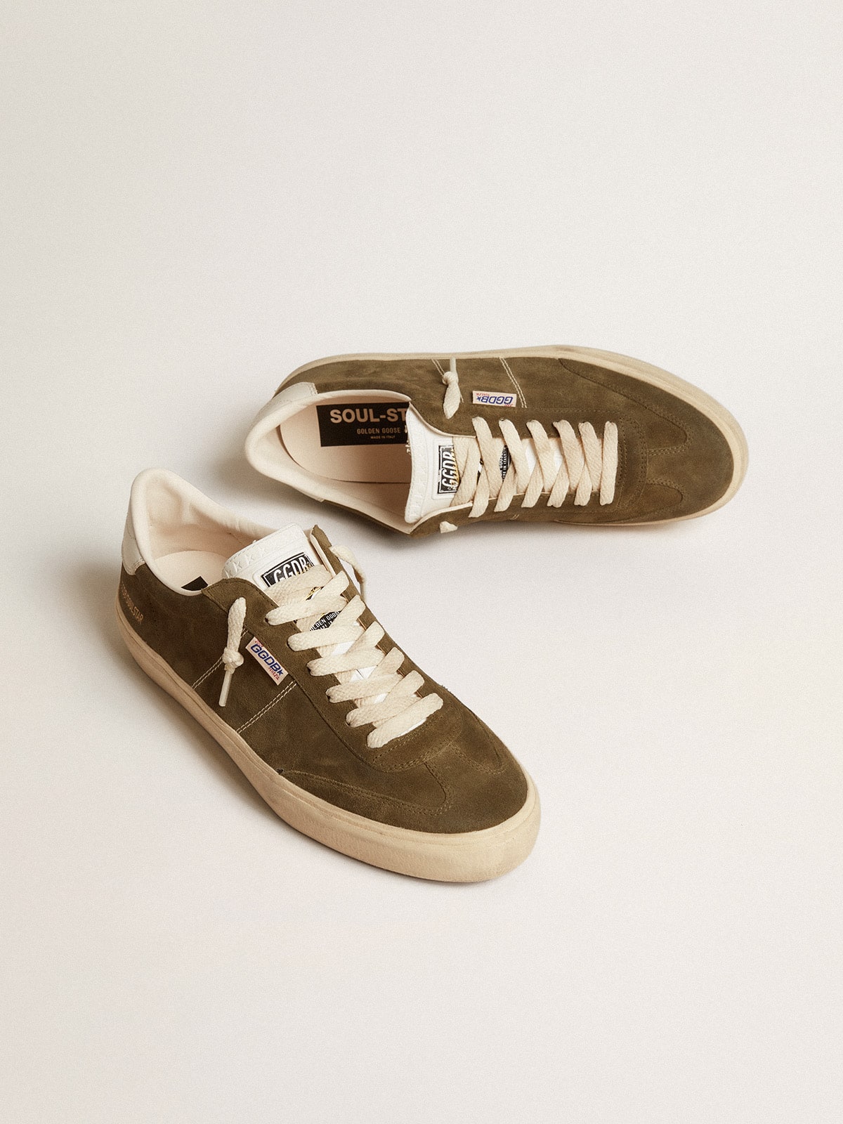 Golden Goose Men’s Soul Star In Green Suede With White Leather Heel Tab And Tongue - Sneaker Türkiye