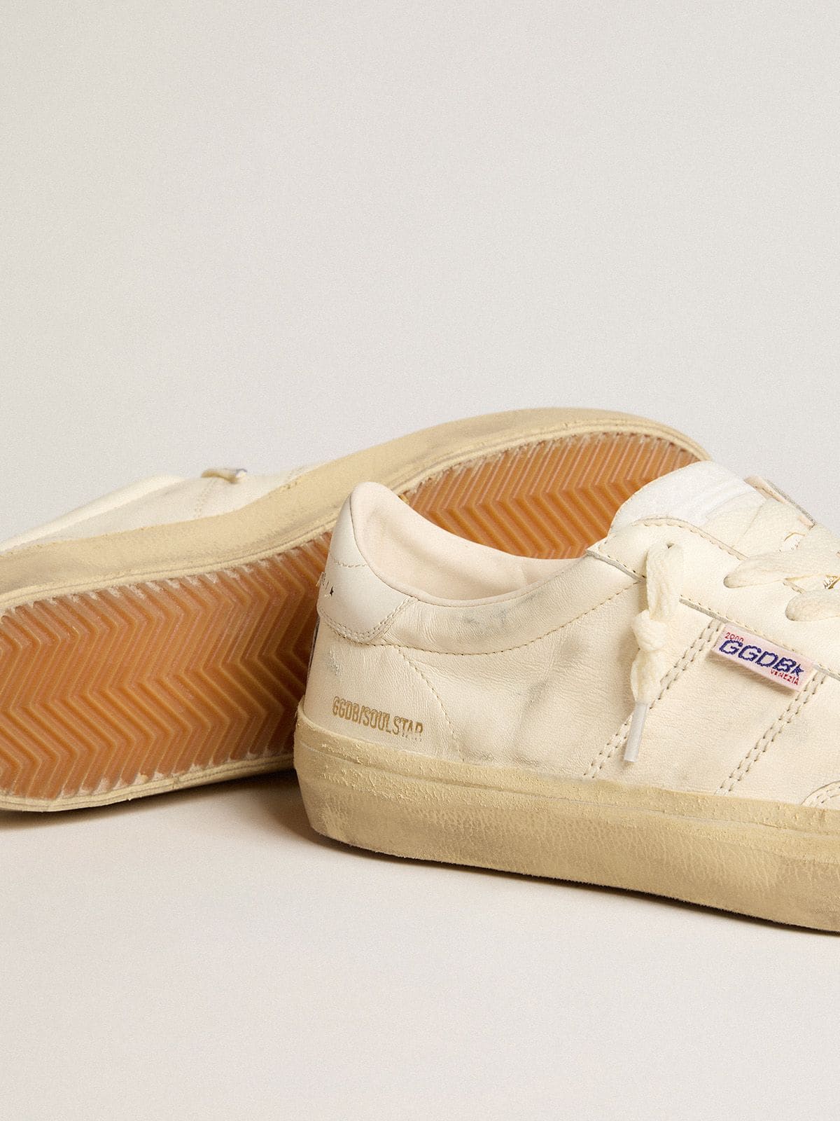 Golden Goose Soul Star In White Nappa Leather With White Leather Star - Sneaker Türkiye