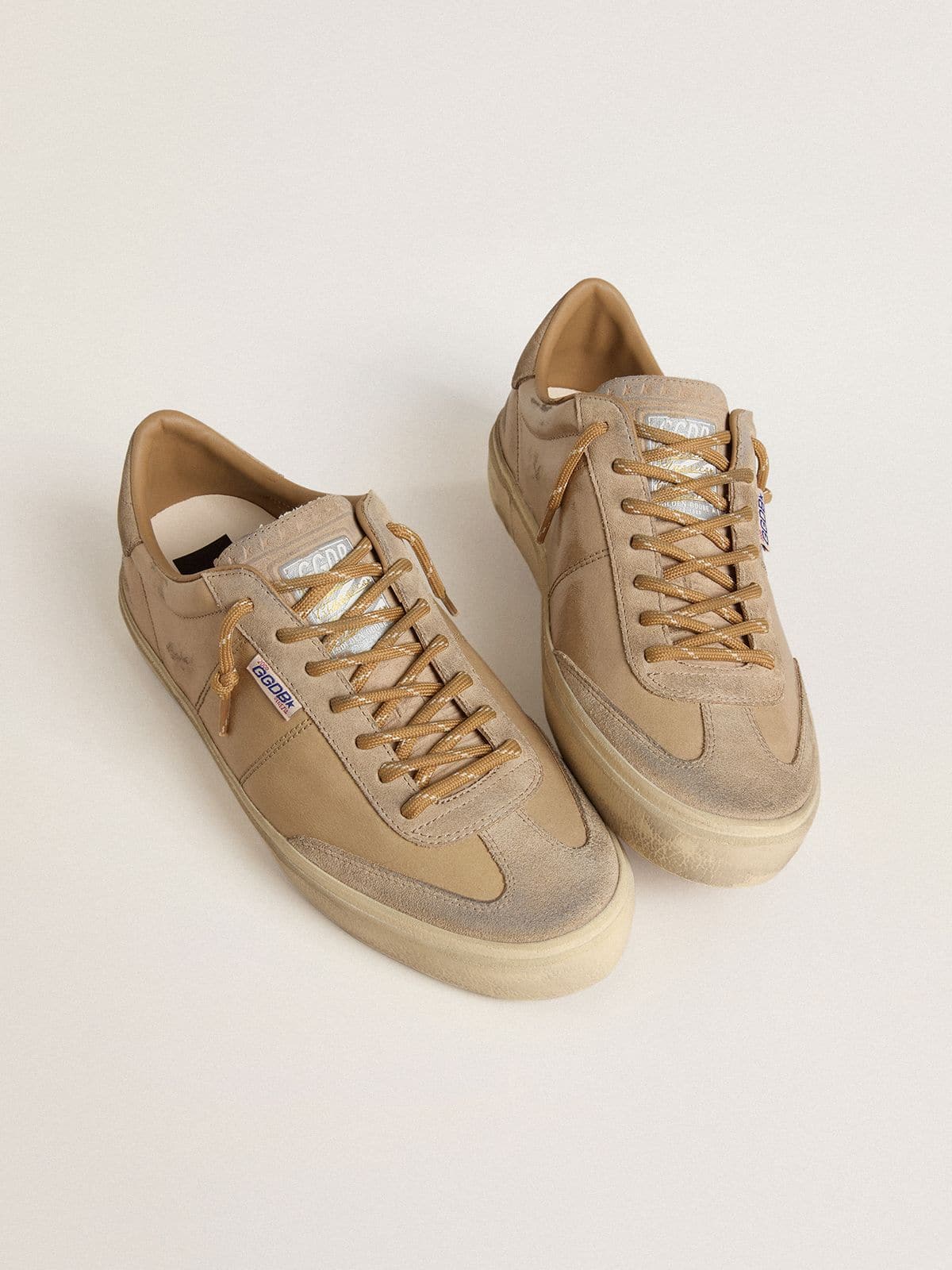 Golden Goose Men’s Soul Star In Beige Naplak With Beige Suede Heel Tab - Sneaker Türkiye