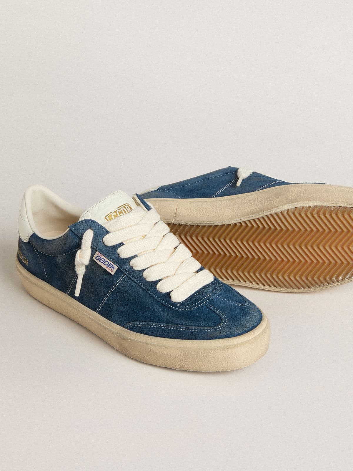 Golden Goose Men’s Soul Star In Blue Suede With White Leather Heel Tab - Sneaker Türkiye