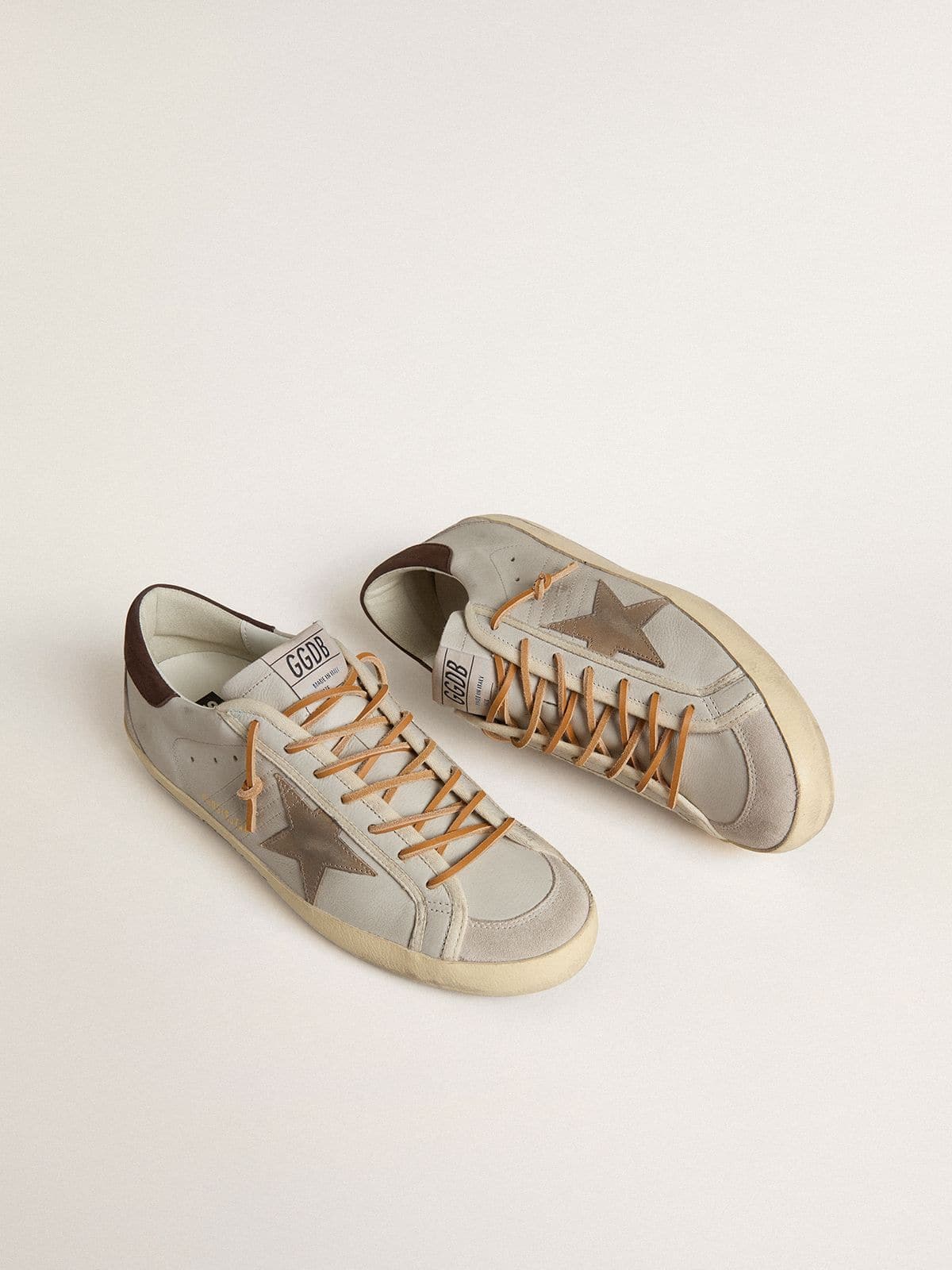 Golden Goose Men’s Super-Star With Tobacco-Colored Croc-Print Leather Star And Black Leather Heel Tab - Sneaker Türkiye