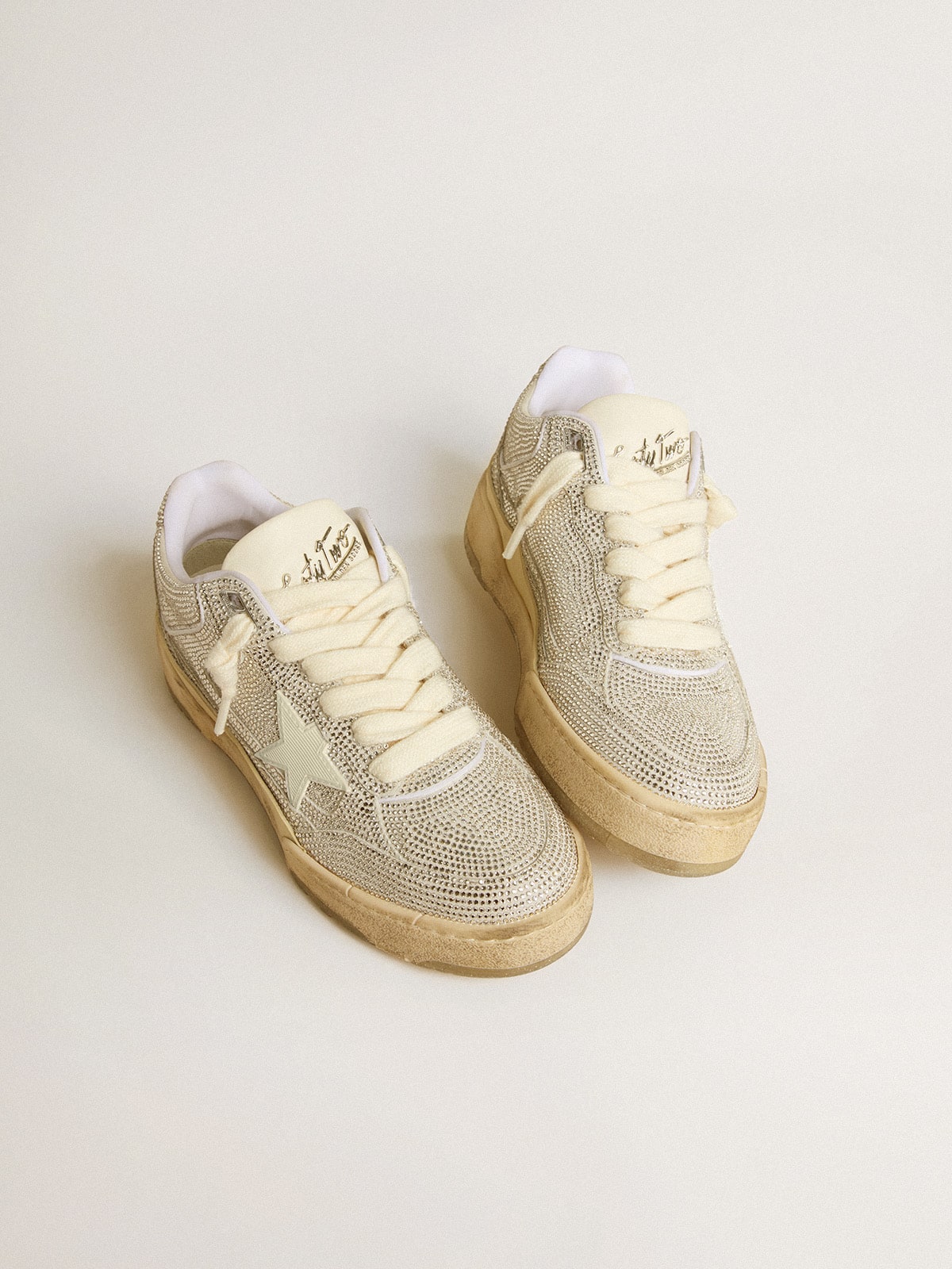 Golden Goose Forty2 In White Leather And Swarovski Crystals With White Tpu Star - Sneaker Türkiye