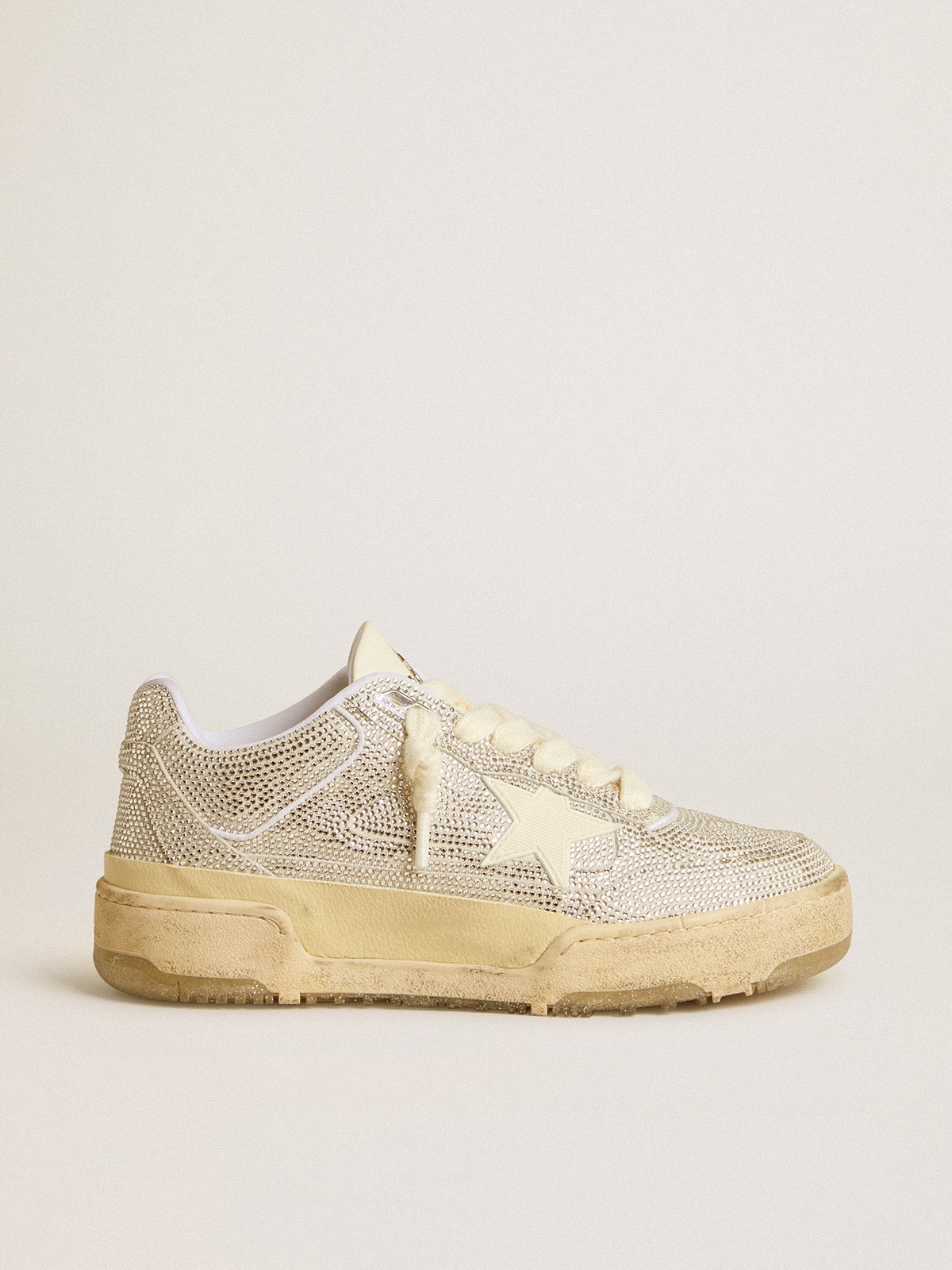 Golden Goose Forty2 In White Leather And Swarovski Crystals With White Tpu Star - Sneaker Türkiye