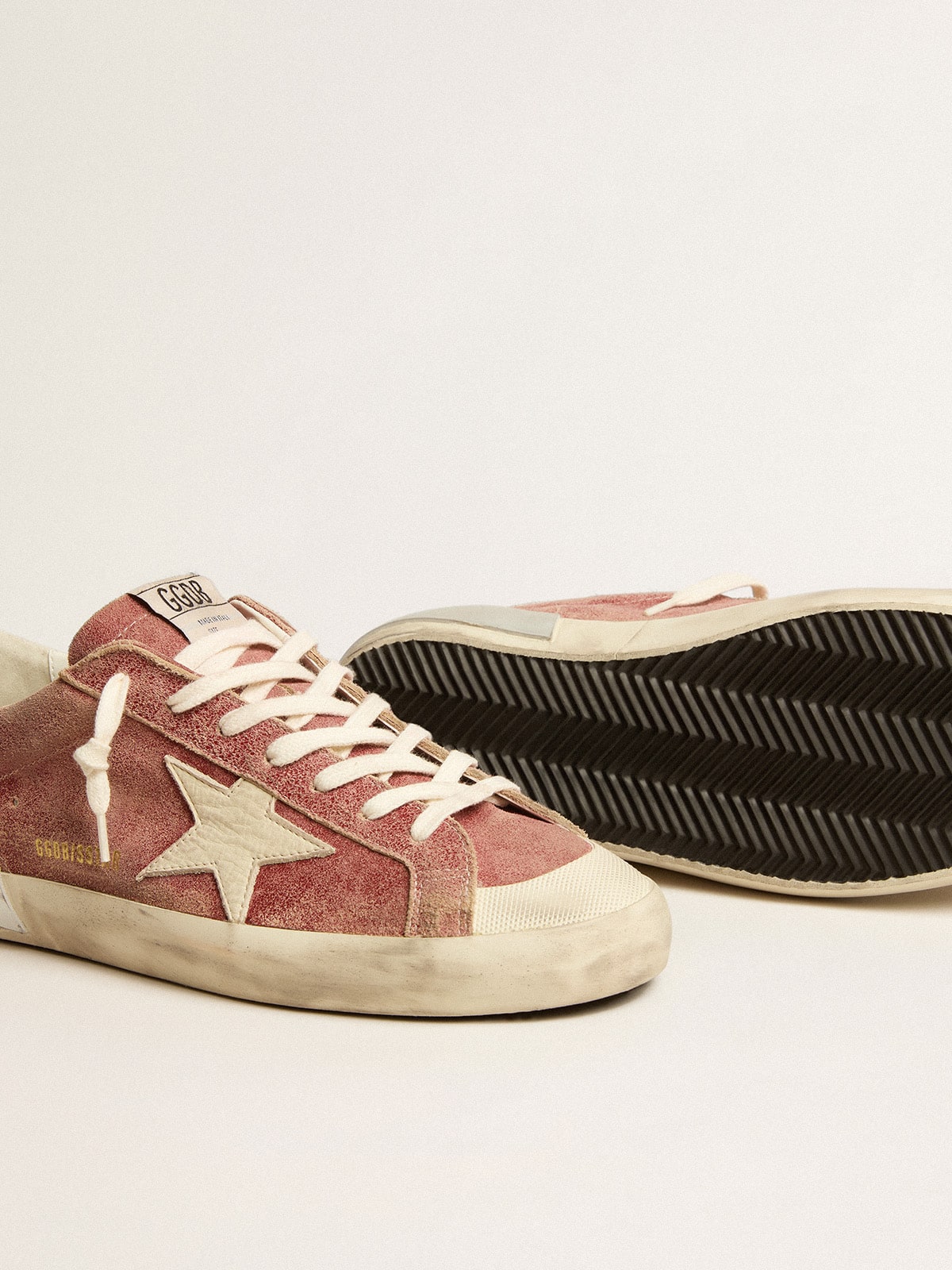 Golden Goose Men’s Super-Star In Red Leather With Cream Nubuck Star And Heel Tab - Sneaker Türkiye