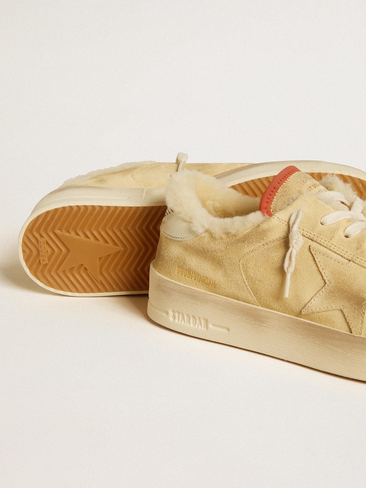Golden Goose Stardan In Beige Suede With Leather Heel Tab And Shearling Lining - Sneaker Türkiye