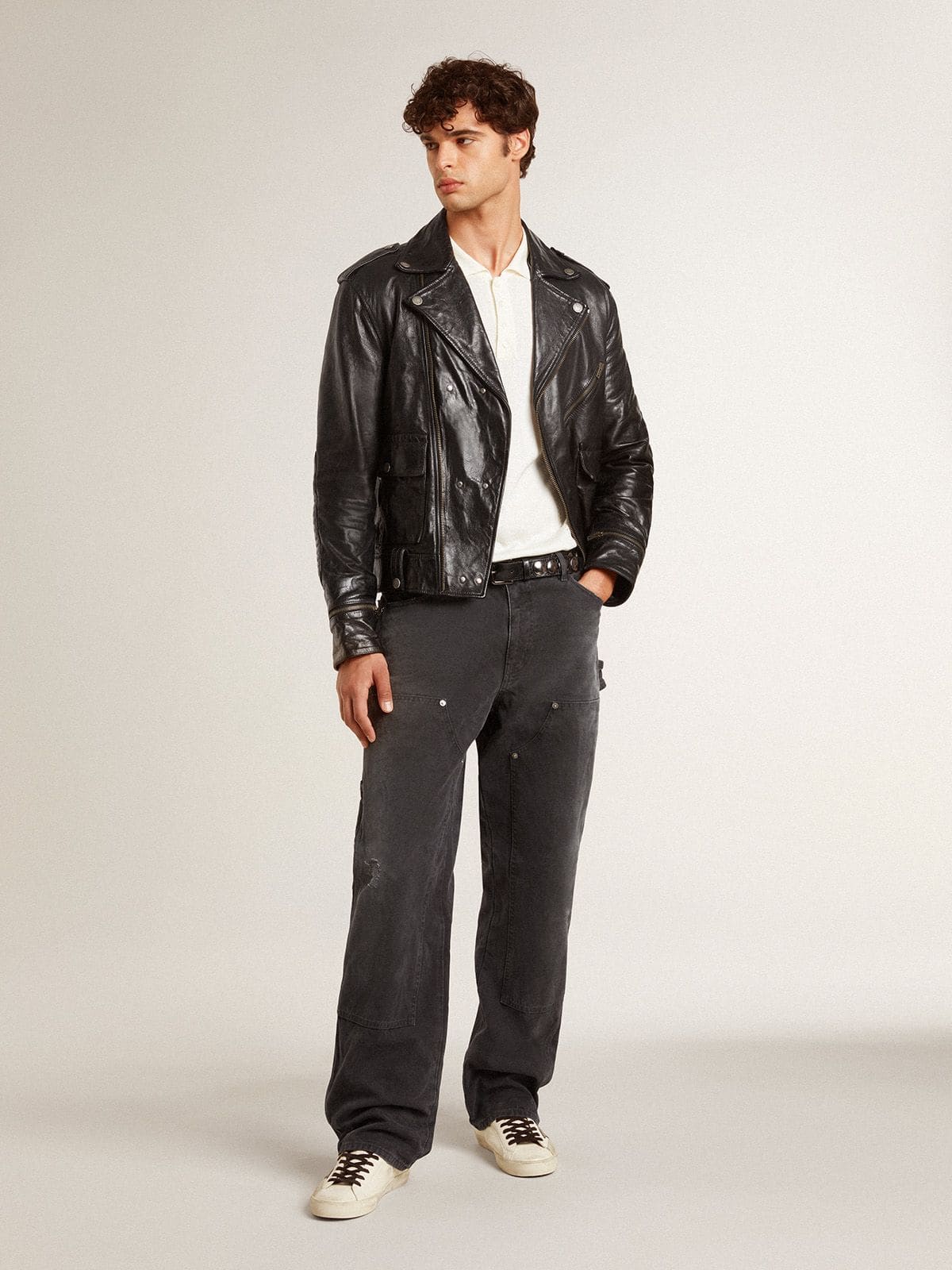 Golden Goose Men’s Super-Star In Nappa With Green Leather Star And Gray Leather Heel Tab - Sneaker Türkiye