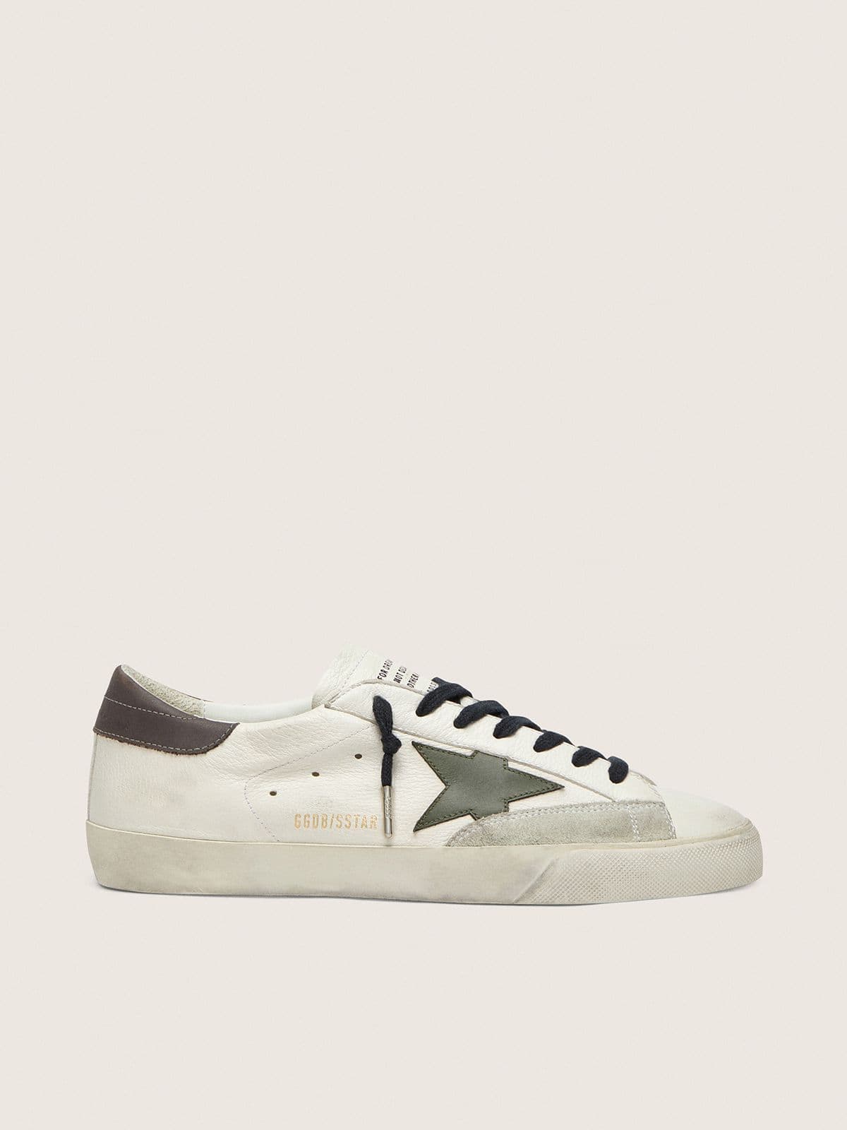 Golden Goose Men’s Super-Star In Nappa With Green Leather Star And Gray Leather Heel Tab - Sneaker Türkiye