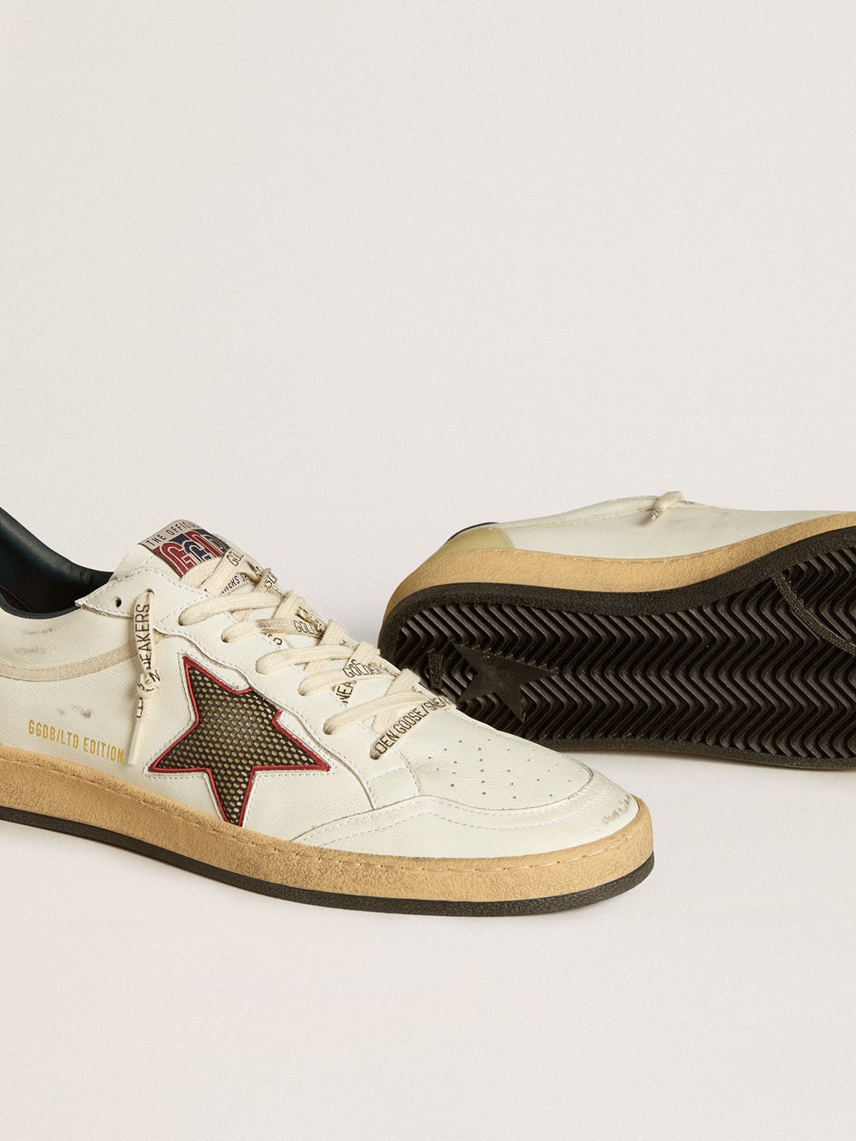 Golden Goose Men’s Ball Star LTD With Mesh Star And Midnight Blue Leather Heel Tab - Sneaker Türkiye