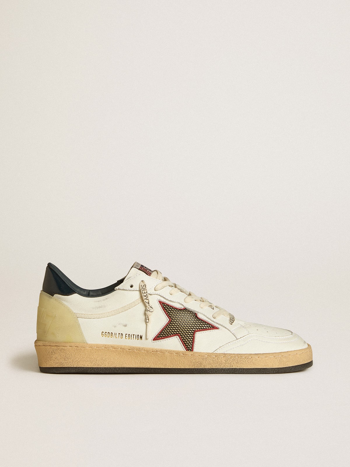 Golden Goose Men’s Ball Star LTD With Mesh Star And Midnight Blue Leather Heel Tab - Sneaker Türkiye