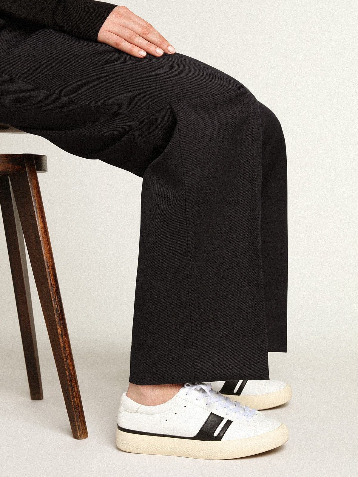 Golden Goose Yatay Model 1B Sustainable Sneakers With White Bio-Based Upper And Black Y - Sneaker Türkiye
