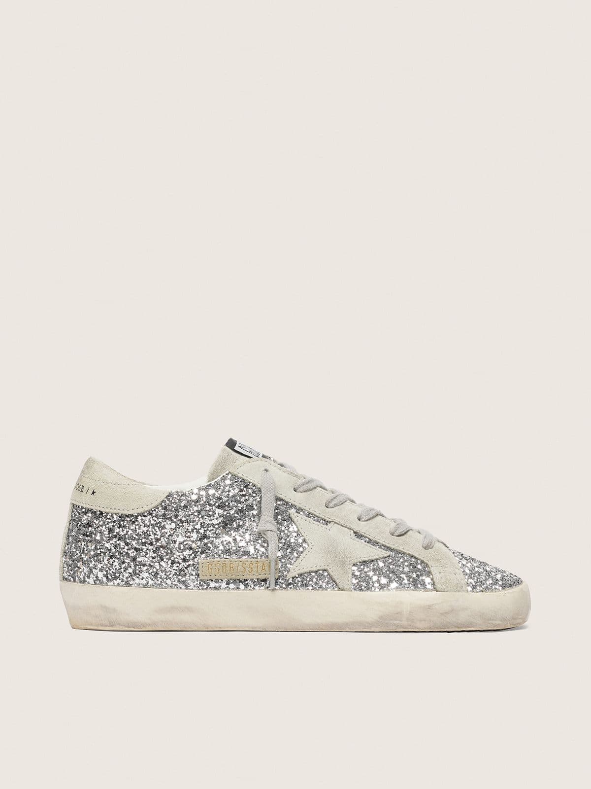 Golden Goose Women’s Super-Star In Silver Glitter With Ice-Gray Suede Star - Sneaker Türkiye