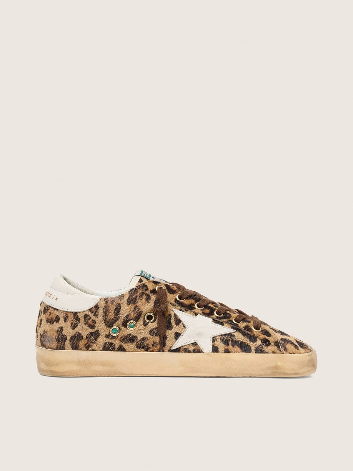 Golden Goose Women’s Super-Star In Leopard-Print Pony Skin With Leather Star And Heel Tab - Sneaker Türkiye