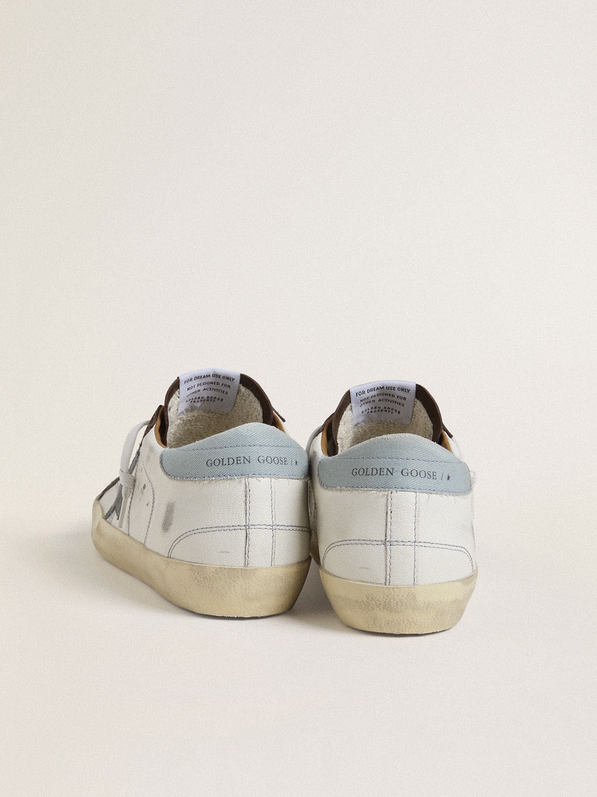 Golden Goose Women’s LTD Super-Star With Light Blue Suede Star And Light Blue Canvas Heel Tab - Sneaker Türkiye