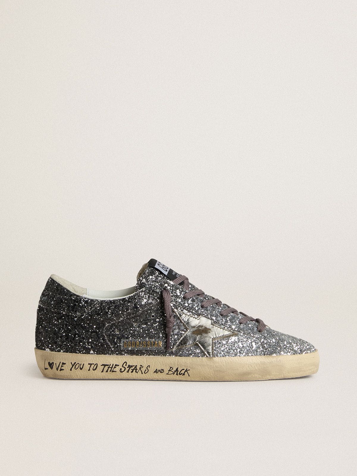 Golden Goose Women’s Super Star With Glitter Upper And Silver Metallic Leather Star - Sneaker Türkiye