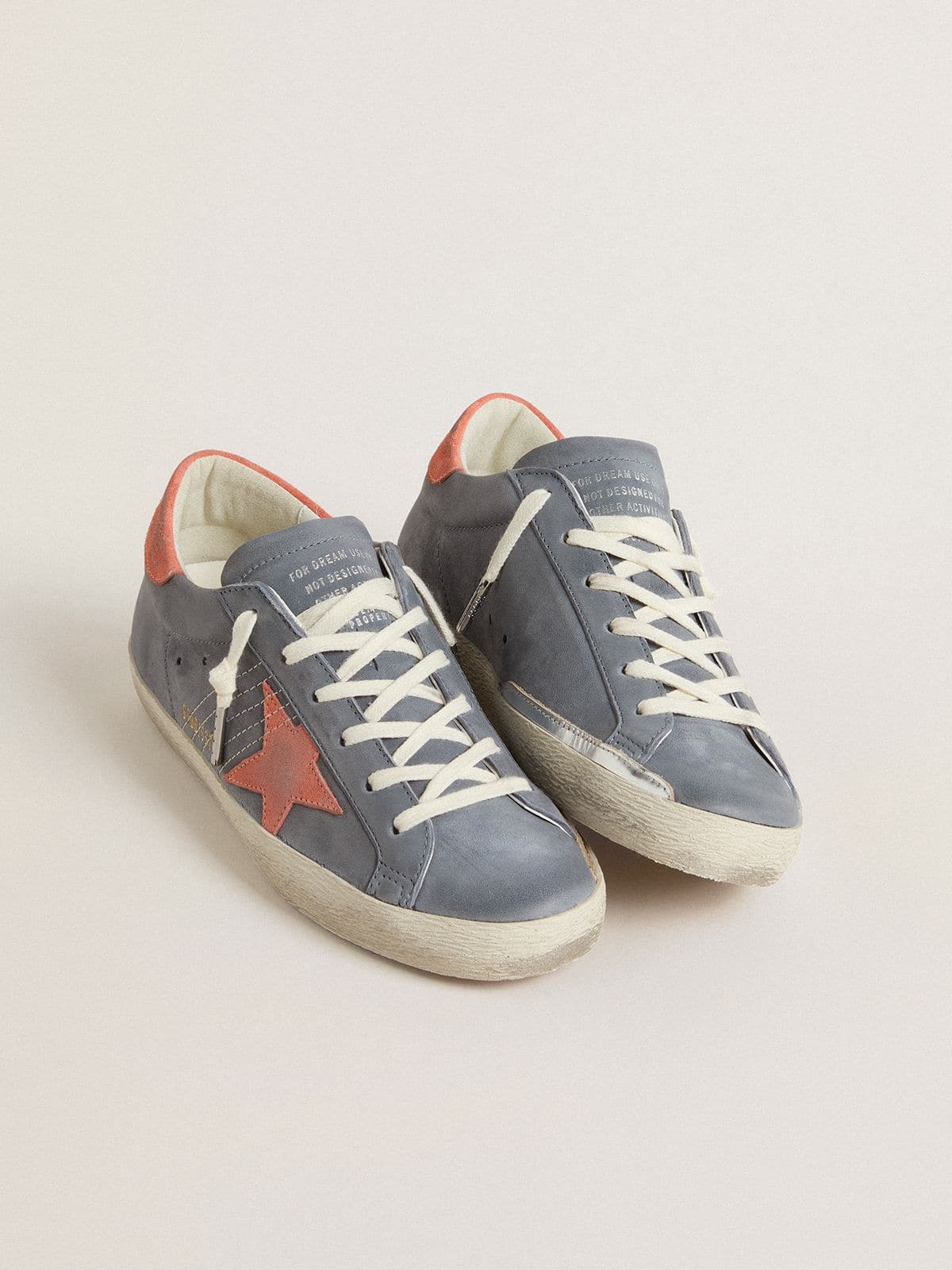 Golden Goose Women’s Super Star In Blue Nubuck With Pink Suede Star And Heel Tab - Sneaker Türkiye