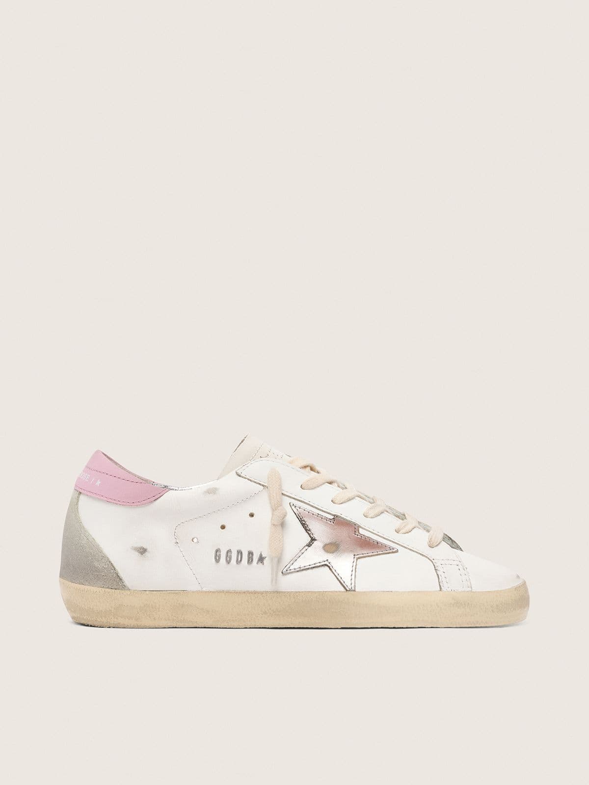 Golden Goose Women’s Super-Star With Silver Leather Star And Pink Heel Tab - Sneaker Türkiye