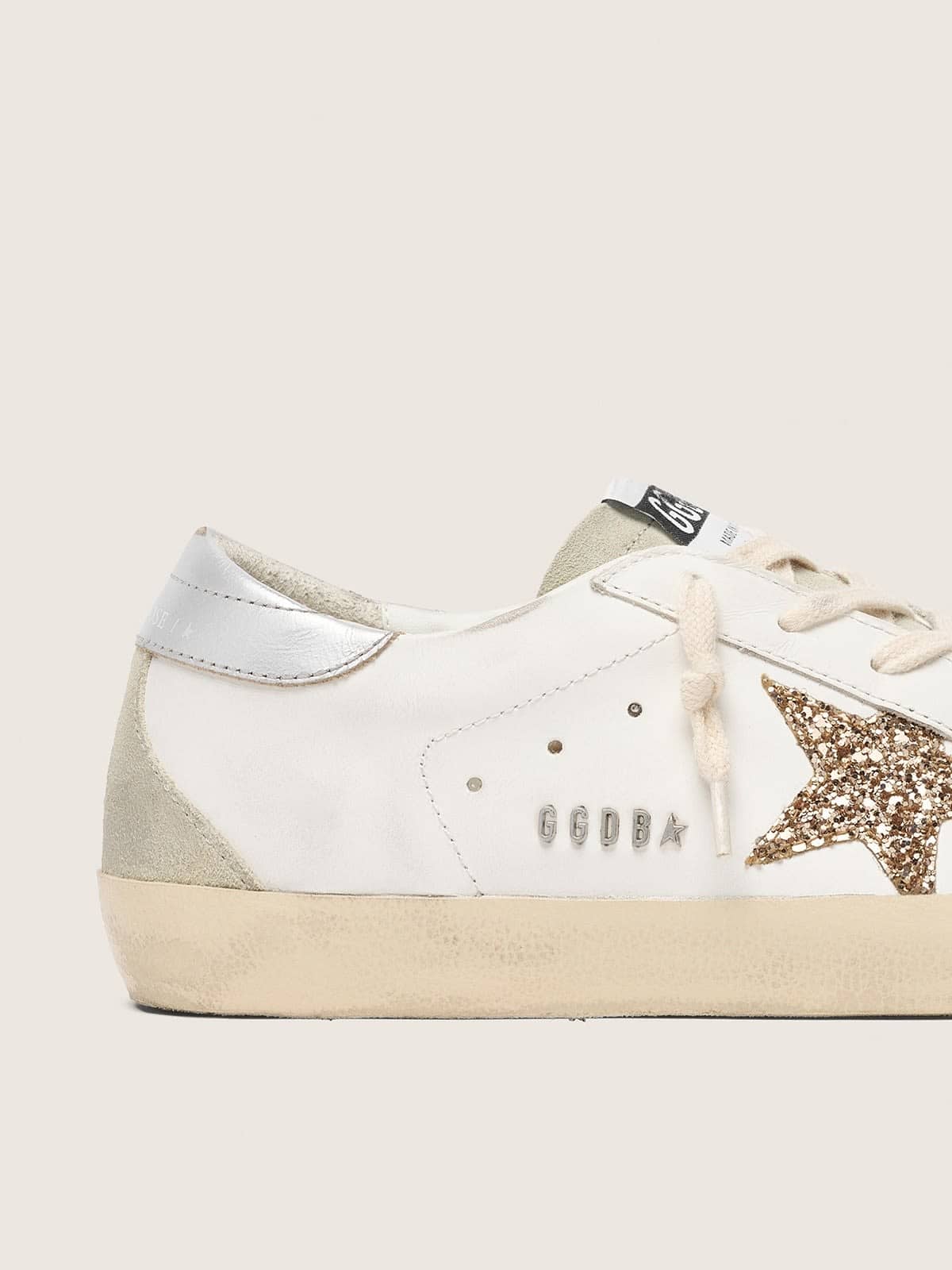Golden Goose Women’s Super-Star With Gold Glitter Star And Ice-Gray Suede Inserts - Sneaker Türkiye