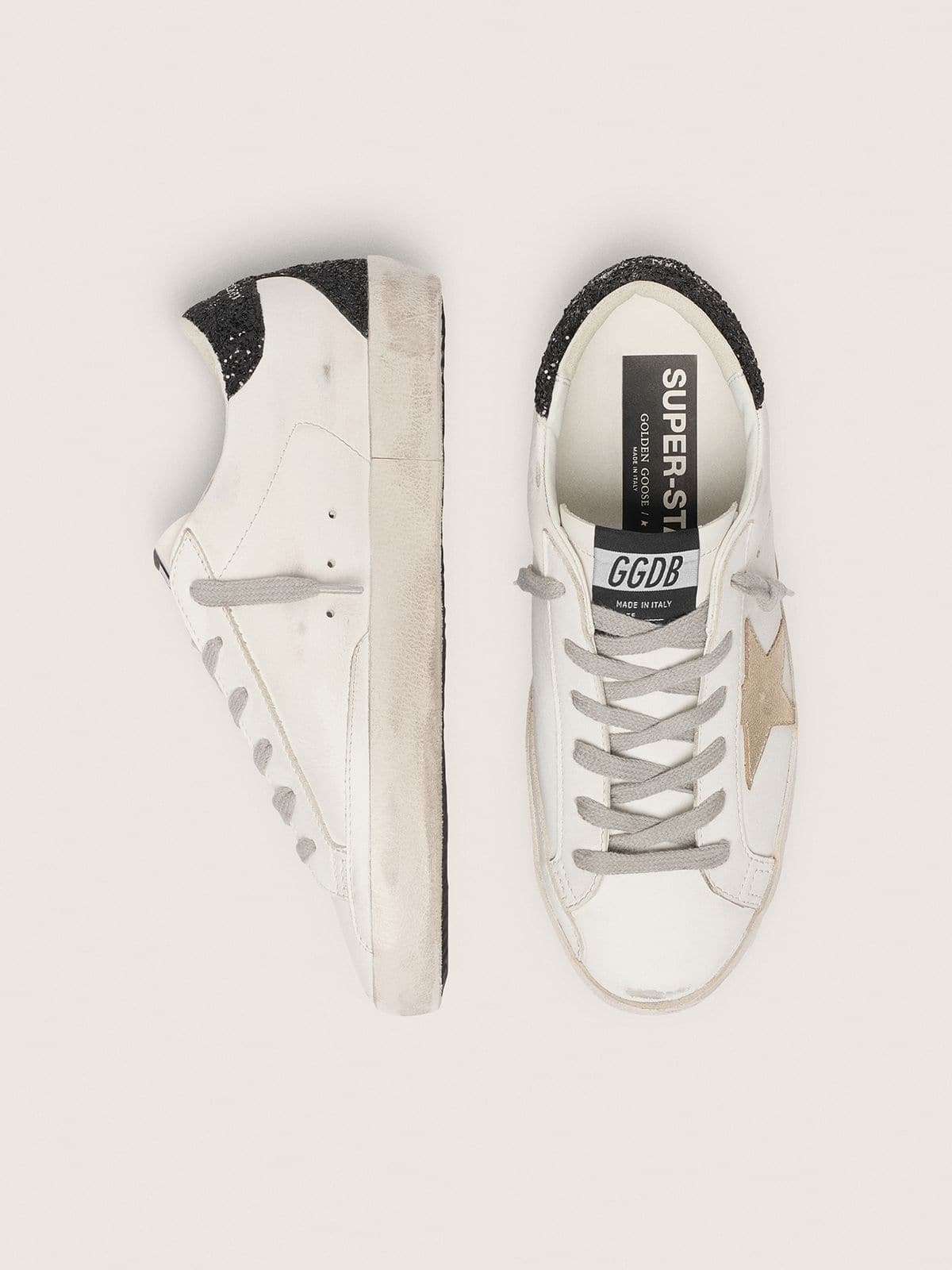 Golden Goose Women’s Super-Star With Gold Star And Black Glitter Heel Tab - Sneaker Türkiye