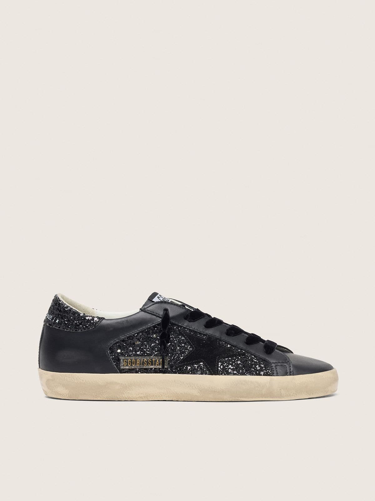 Golden Goose Women’s Super-Star In Black Glitter With Black Suede Star And Leather Inserts - Sneaker Türkiye