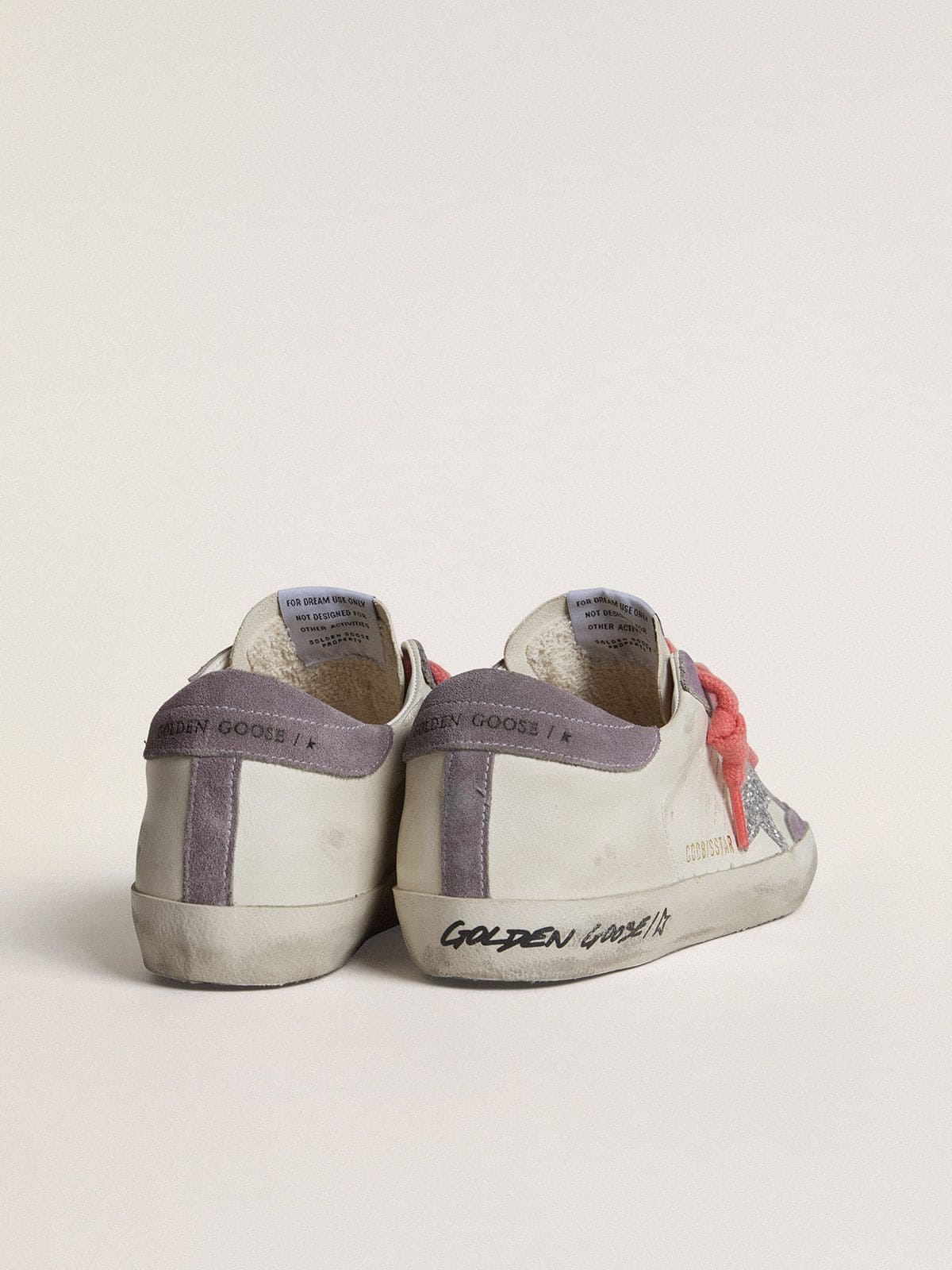 Golden Goose Women’s Super-Star With Silver Glitter Star And Lilac Suede Heel Tab - Sneaker Türkiye