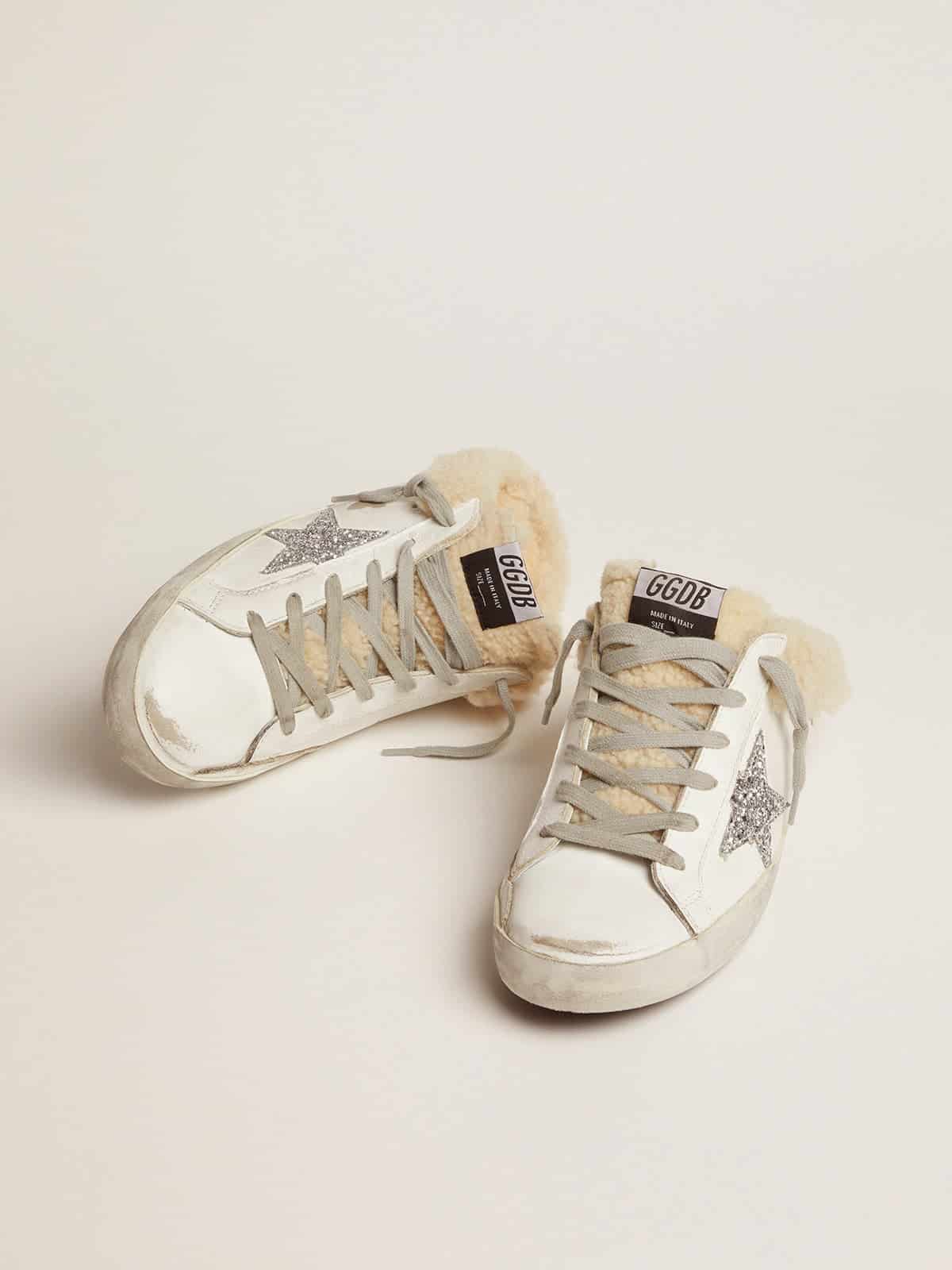 Golden Goose Women’s Super-Star Sabot In White Leather And Shearling Lining - Sneaker Türkiye