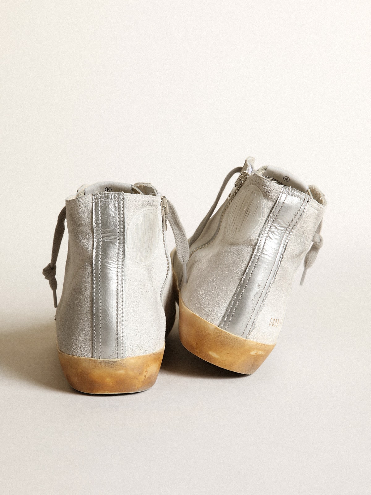 Golden Goose Women’s Francy In White Suede With Black Leather Star And Silver Swarovski Crystal Tongue - Sneaker Türkiye