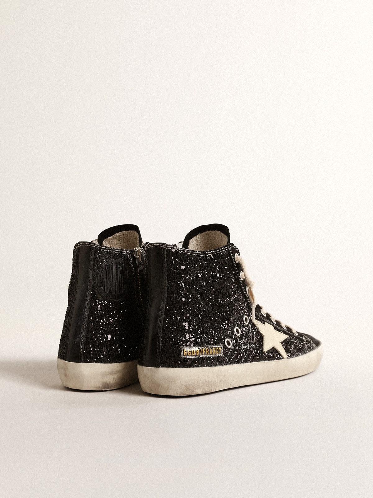 Golden Goose Francy Penstar In Glitter With Ivory Star And Black Heel Tab - Sneaker Türkiye