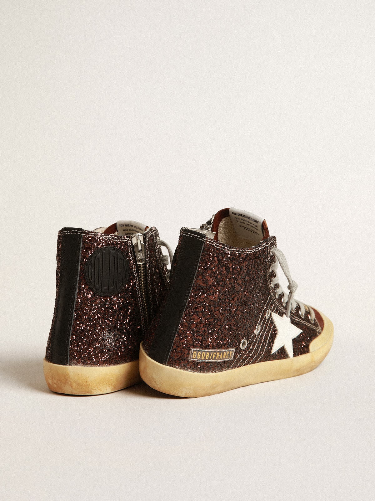 Golden Goose Francy Penstar In Brown Glitter With White Leather Star - Sneaker Türkiye