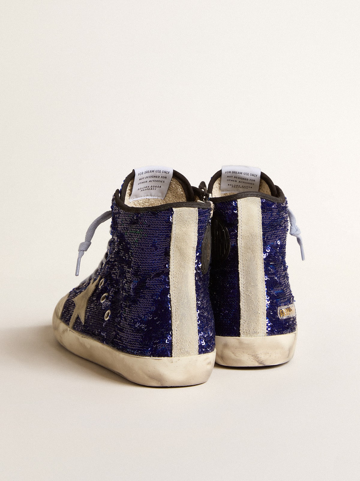 Golden Goose Women’s Francy Penstar In Bright Blue Sequins With Ice-Gray Suede Star - Sneaker Türkiye