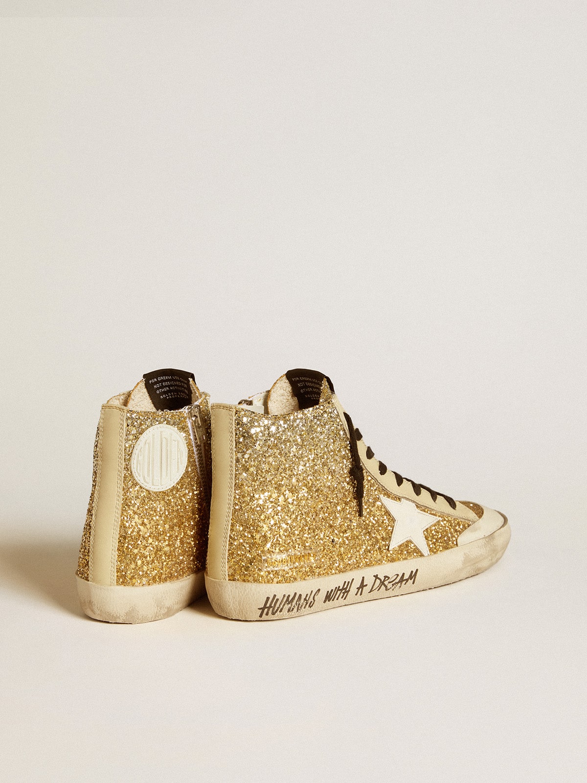 Golden Goose Francy Penstar In Gold Glitter With White Leather Star - Sneaker Türkiye