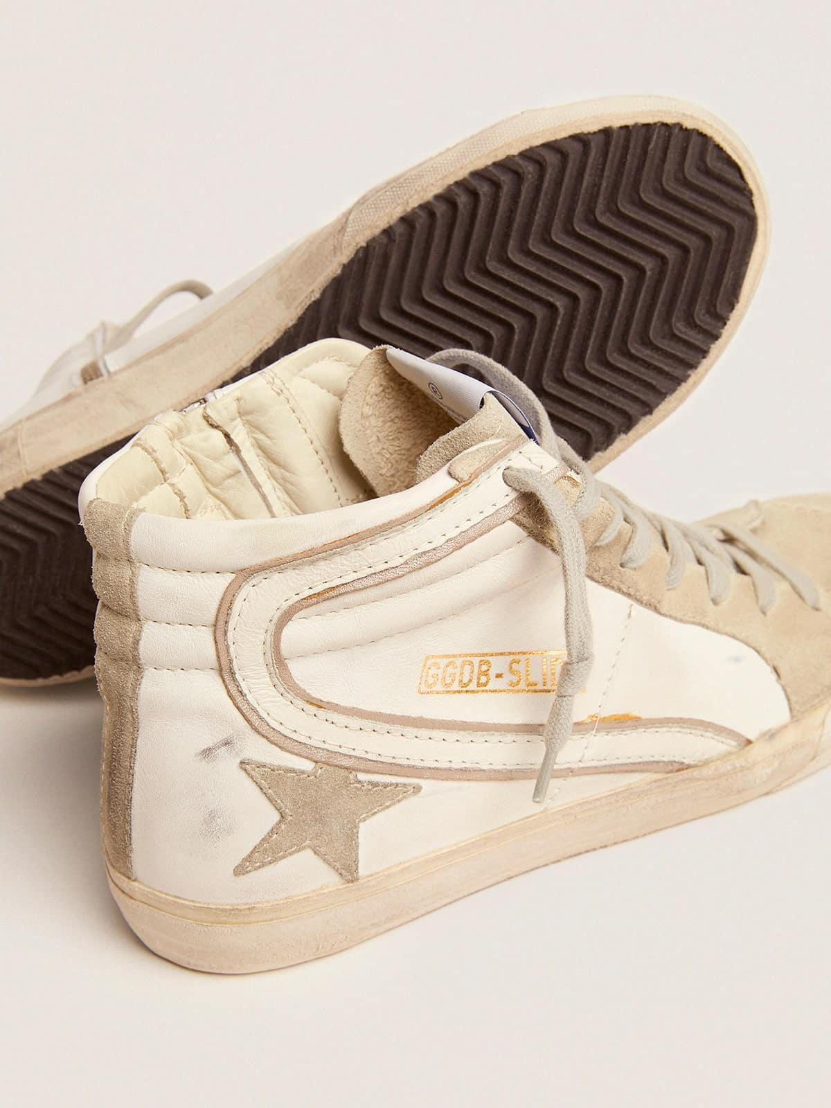 Golden Goose Women’s Slide With Ice-Gray Suede Star And White Flash - Sneaker Türkiye