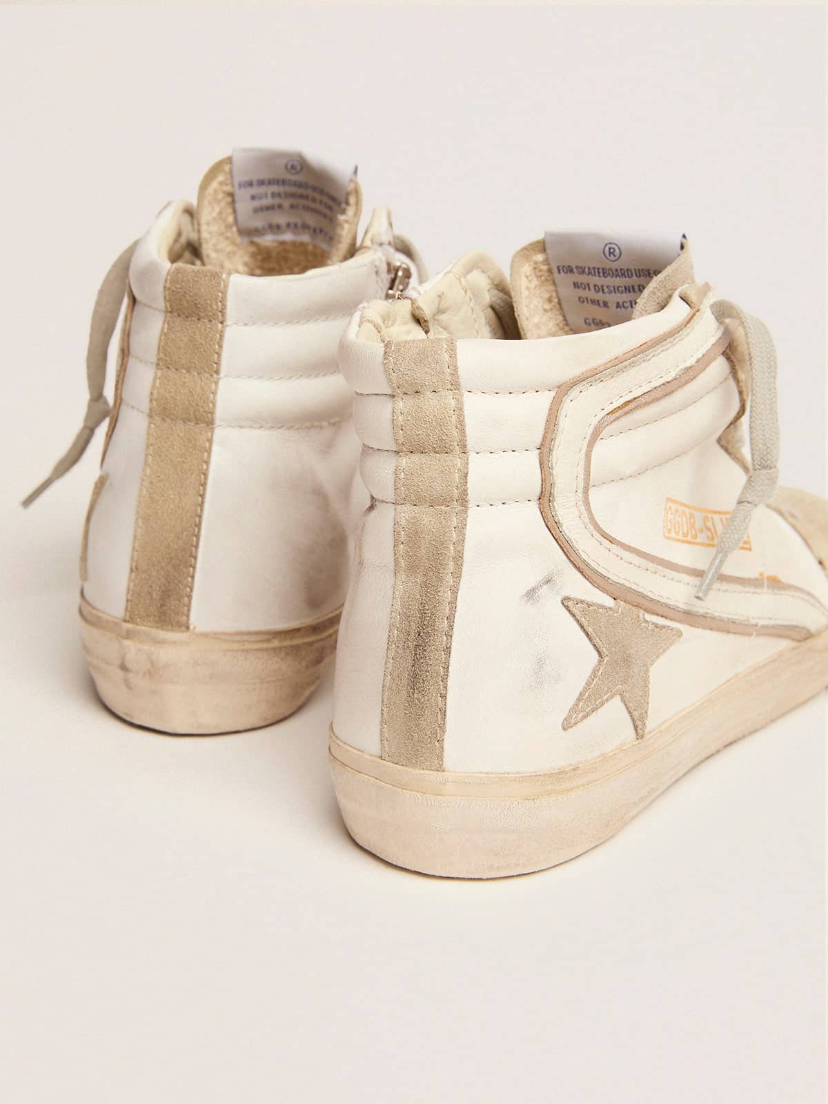 Golden Goose Women’s Slide With Ice-Gray Suede Star And White Flash - Sneaker Türkiye