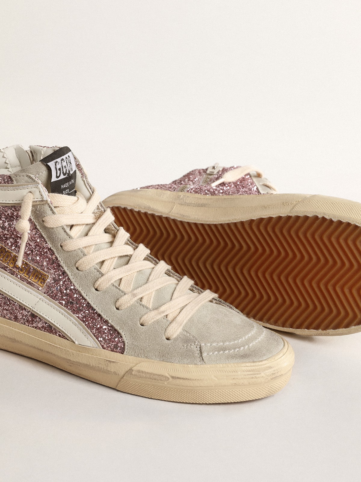 Golden Goose Slide In Lilac Glitter With White Leather Star And Flash - Sneaker Türkiye