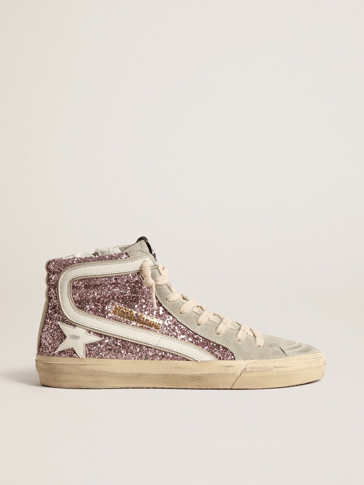 Golden Goose Slide In Lilac Glitter With White Leather Star And Flash - Sneaker Türkiye