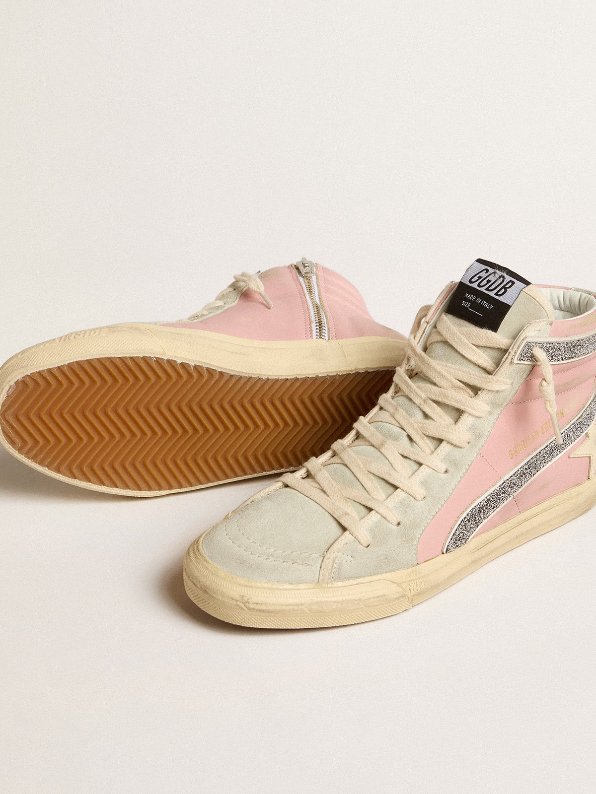 Golden Goose Pink Slide LTD With Leather Star And Swarovski Crystal Flash - Sneaker Türkiye