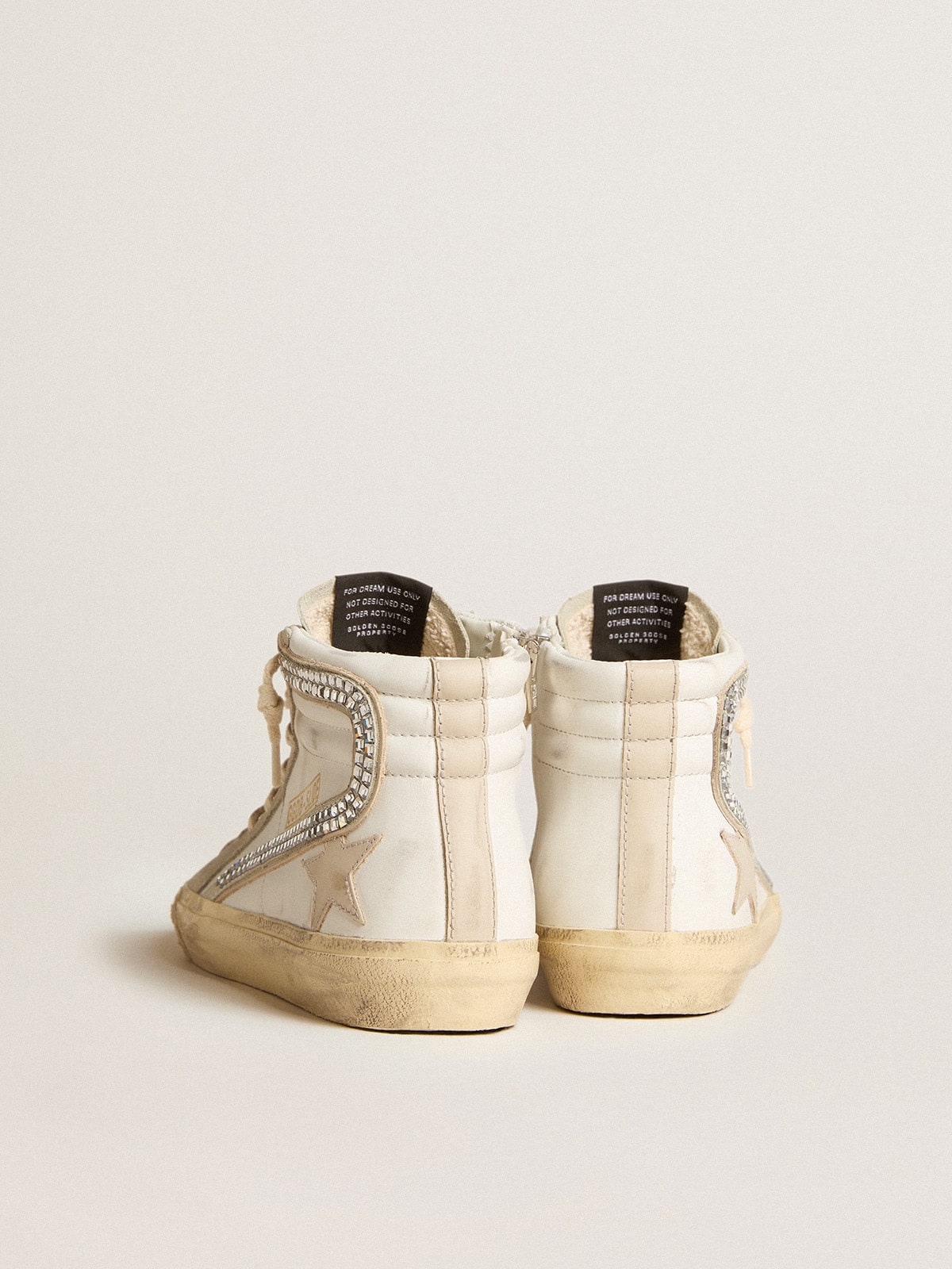Golden Goose Slide With Nude Leather Star And Suede And Swarovski Crystal Flash - Sneaker Türkiye