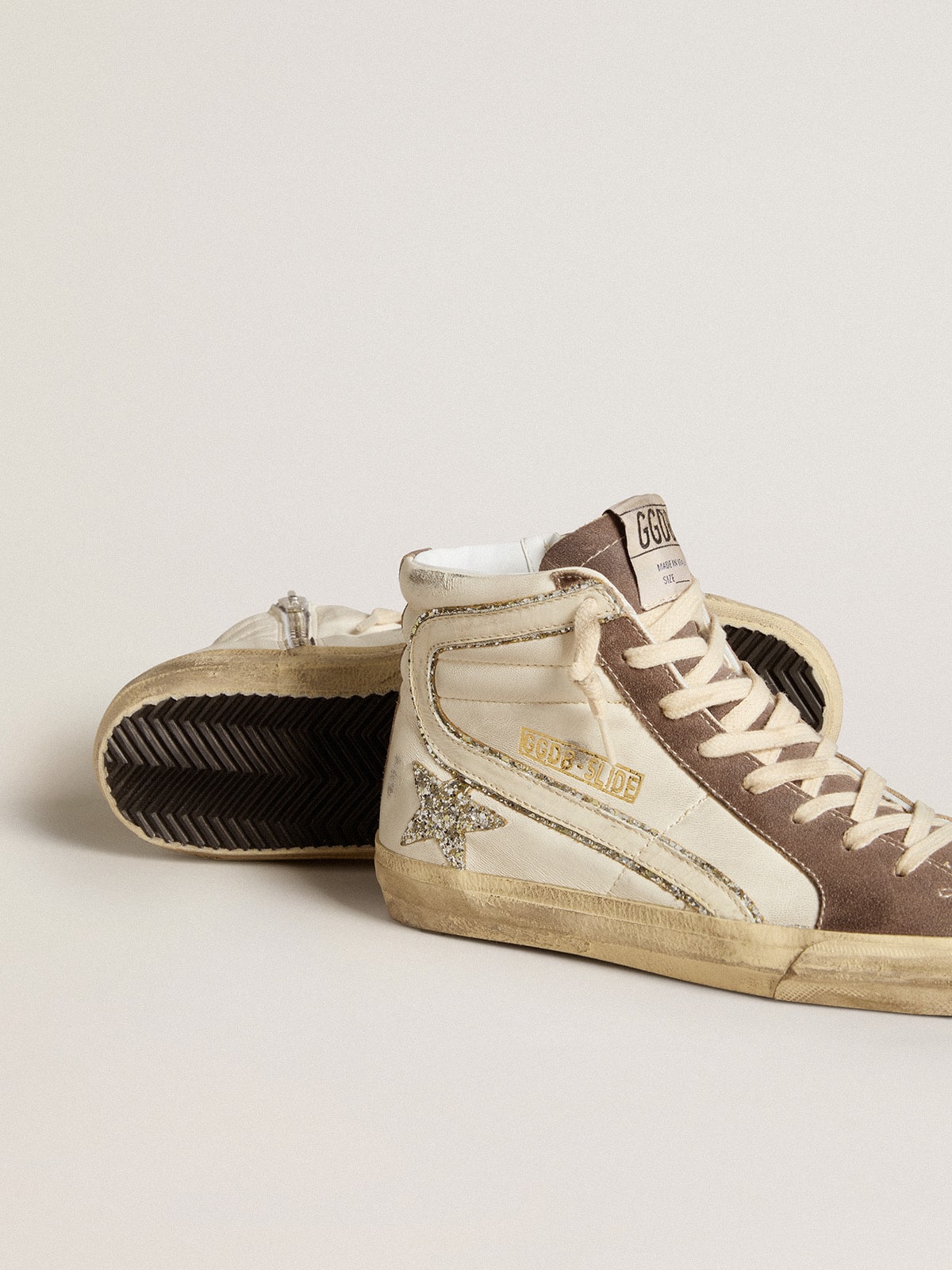 Golden Goose Slide In Nappa With Glitter Star And Patent Leather Flash - Sneaker Türkiye