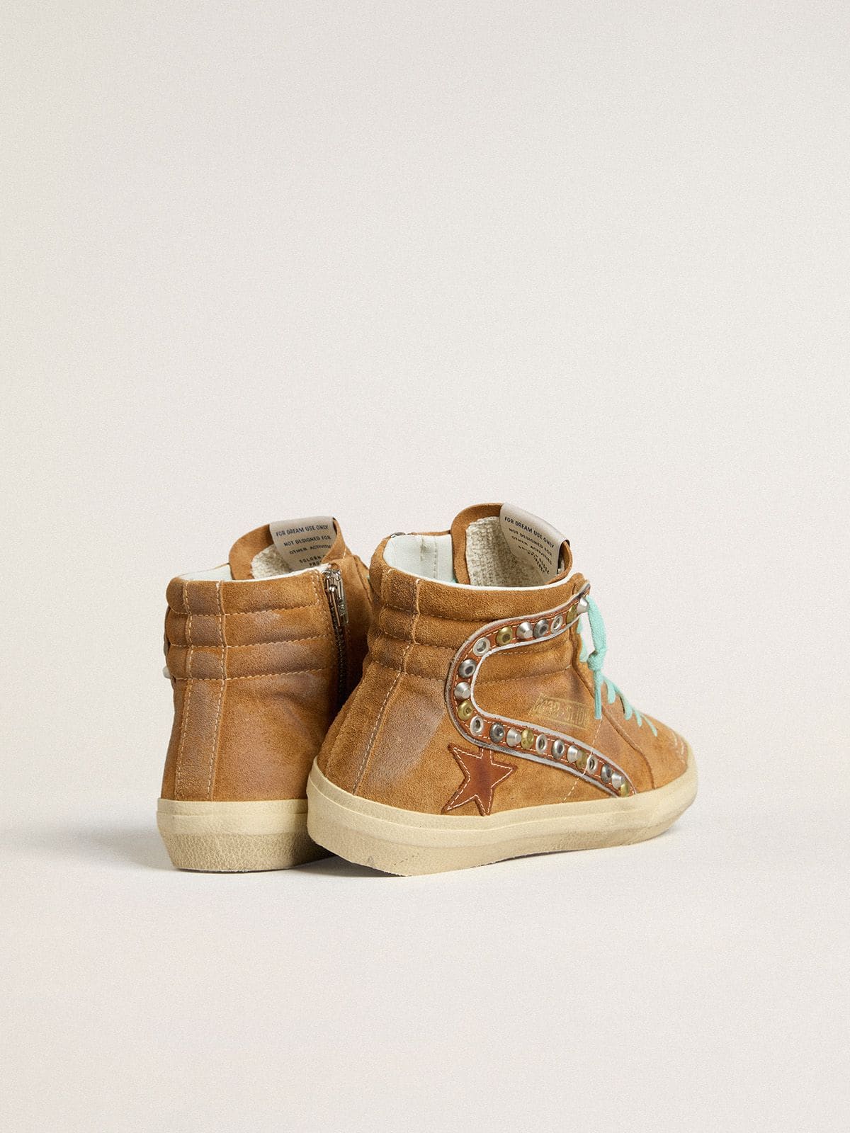Golden Goose Women’s Slide In Ocher-Colored Suede With Tobacco-Colored Leather Star - Sneaker Türkiye
