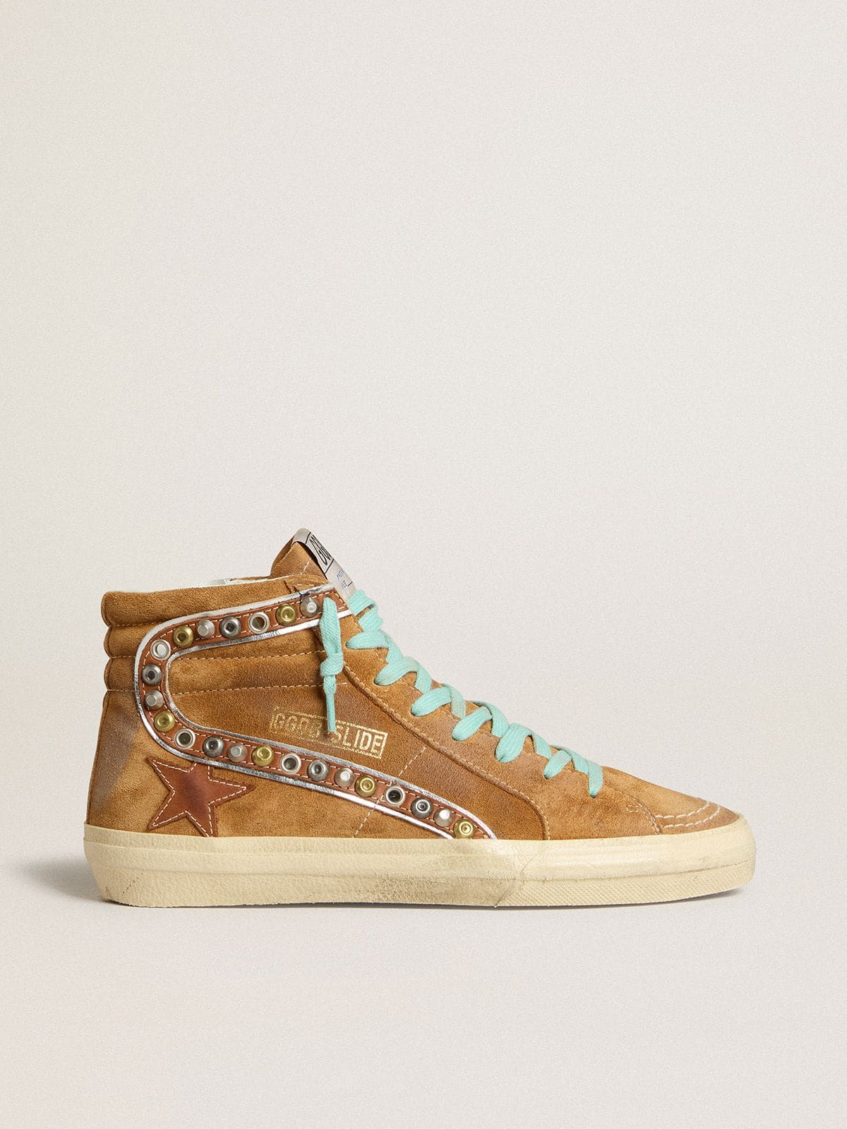 Golden Goose Women’s Slide In Ocher-Colored Suede With Tobacco-Colored Leather Star - Sneaker Türkiye