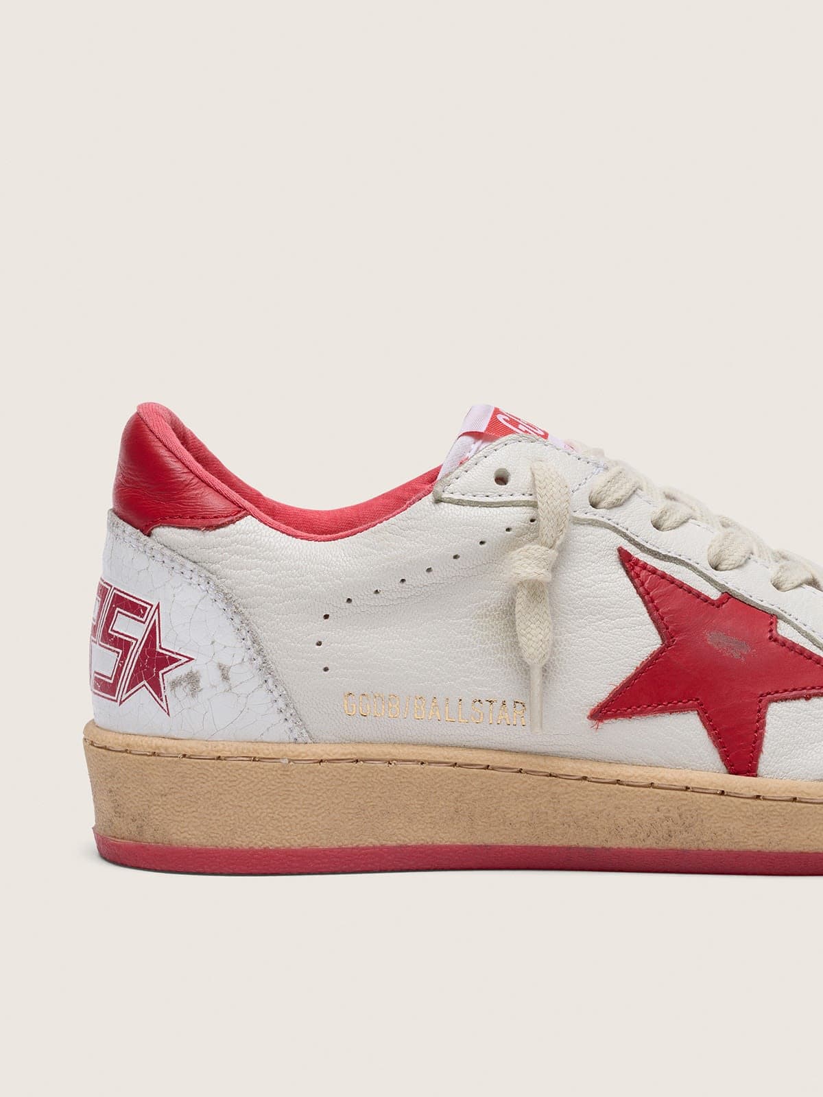 Golden Goose Women’s Ball Star In White Leather With Red Star And Heel Tab - Sneaker Türkiye