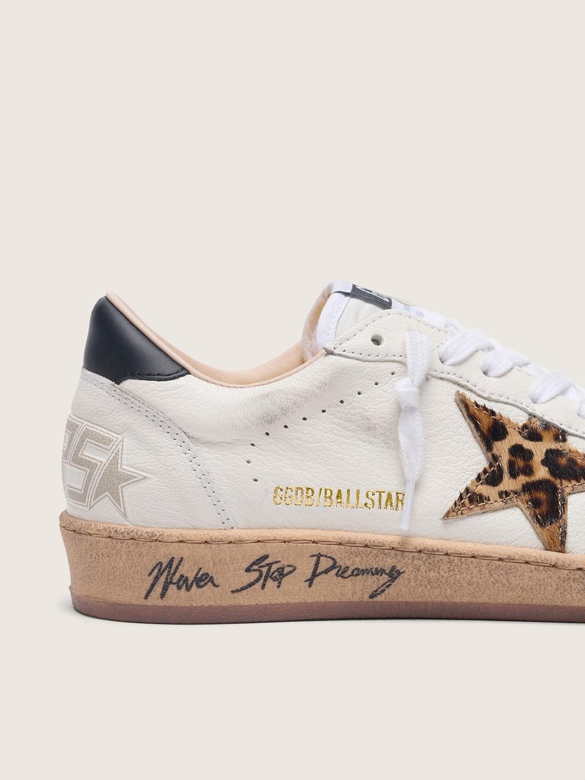Golden Goose Women’s Ball Star With Leopard Print Pony Skin Star And Black Heel Tab - Sneaker Türkiye