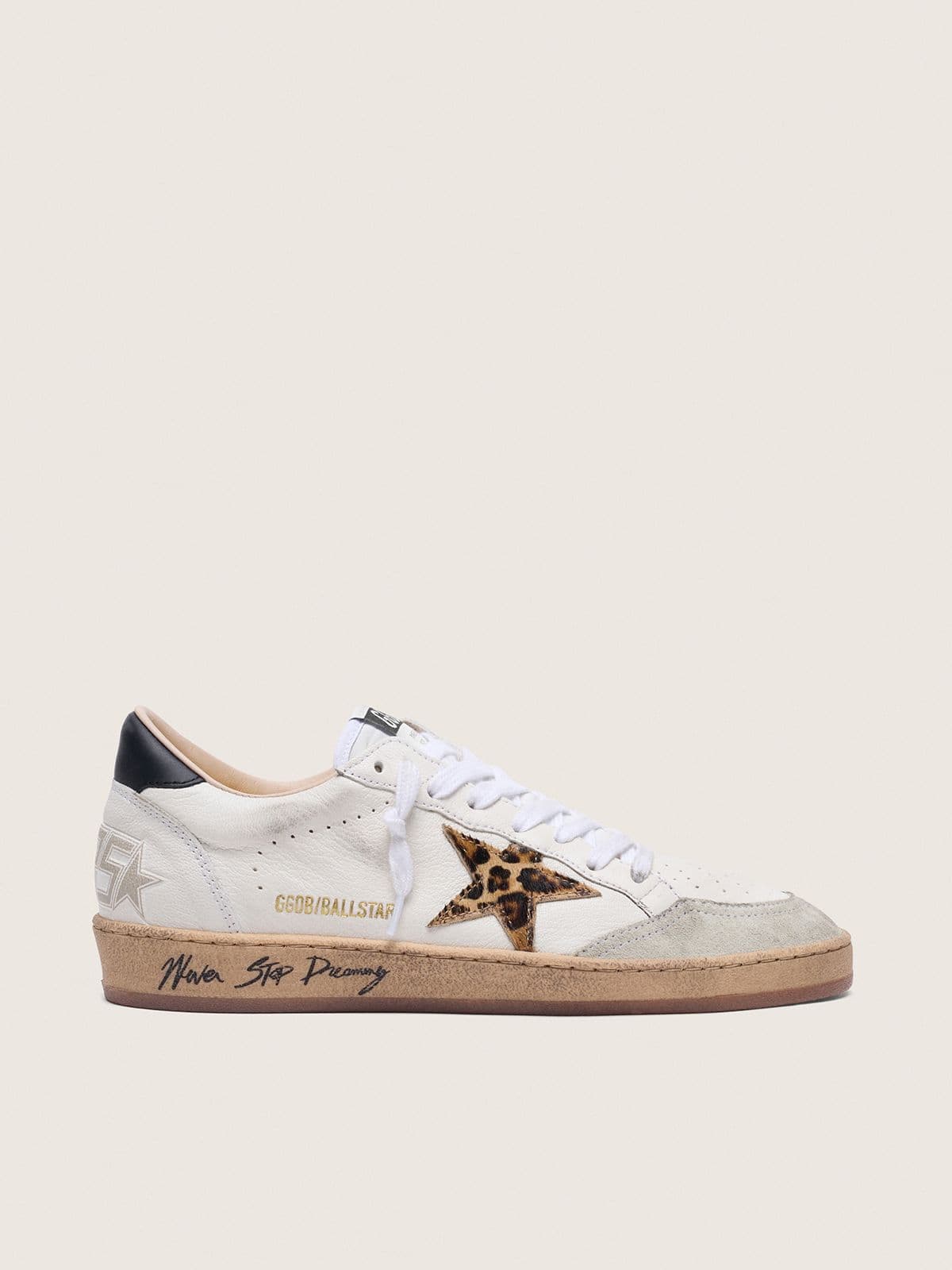 Golden Goose Women’s Ball Star With Leopard Print Pony Skin Star And Black Heel Tab - Sneaker Türkiye