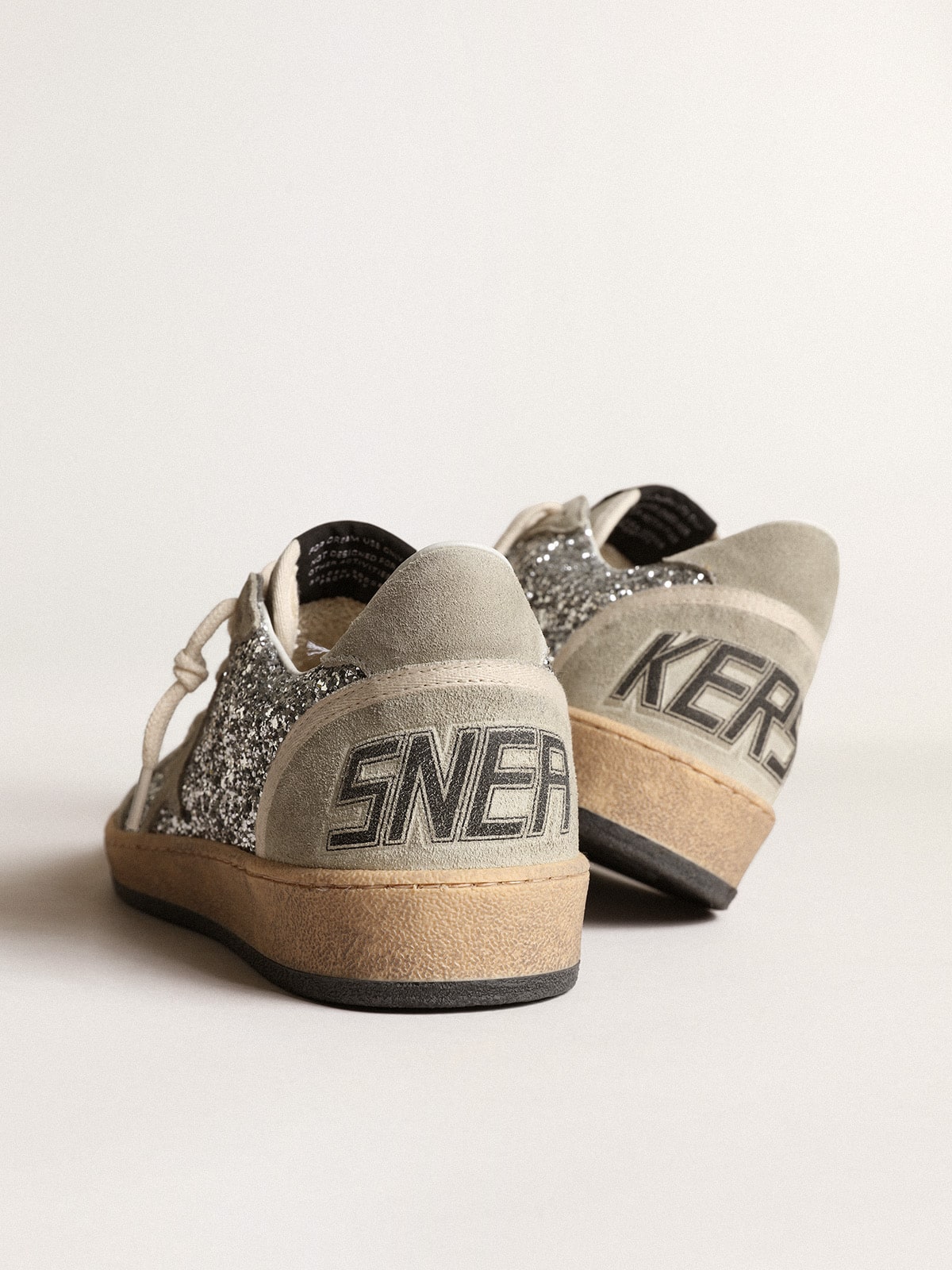 Golden Goose Women’s Ball Star In Silver Glitter With Ice-Gray Suede Inserts - Sneaker Türkiye
