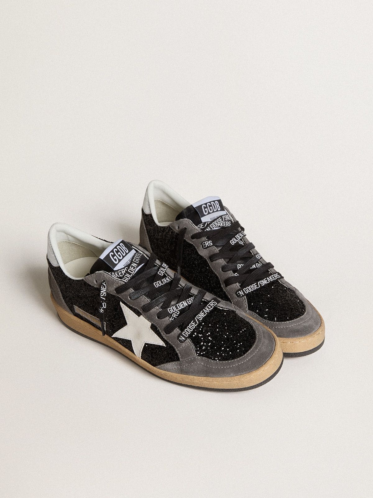 Golden Goose Women’s Ball Star In Glitter With Leather Star And Metallic Leather Heel Tab - Sneaker Türkiye