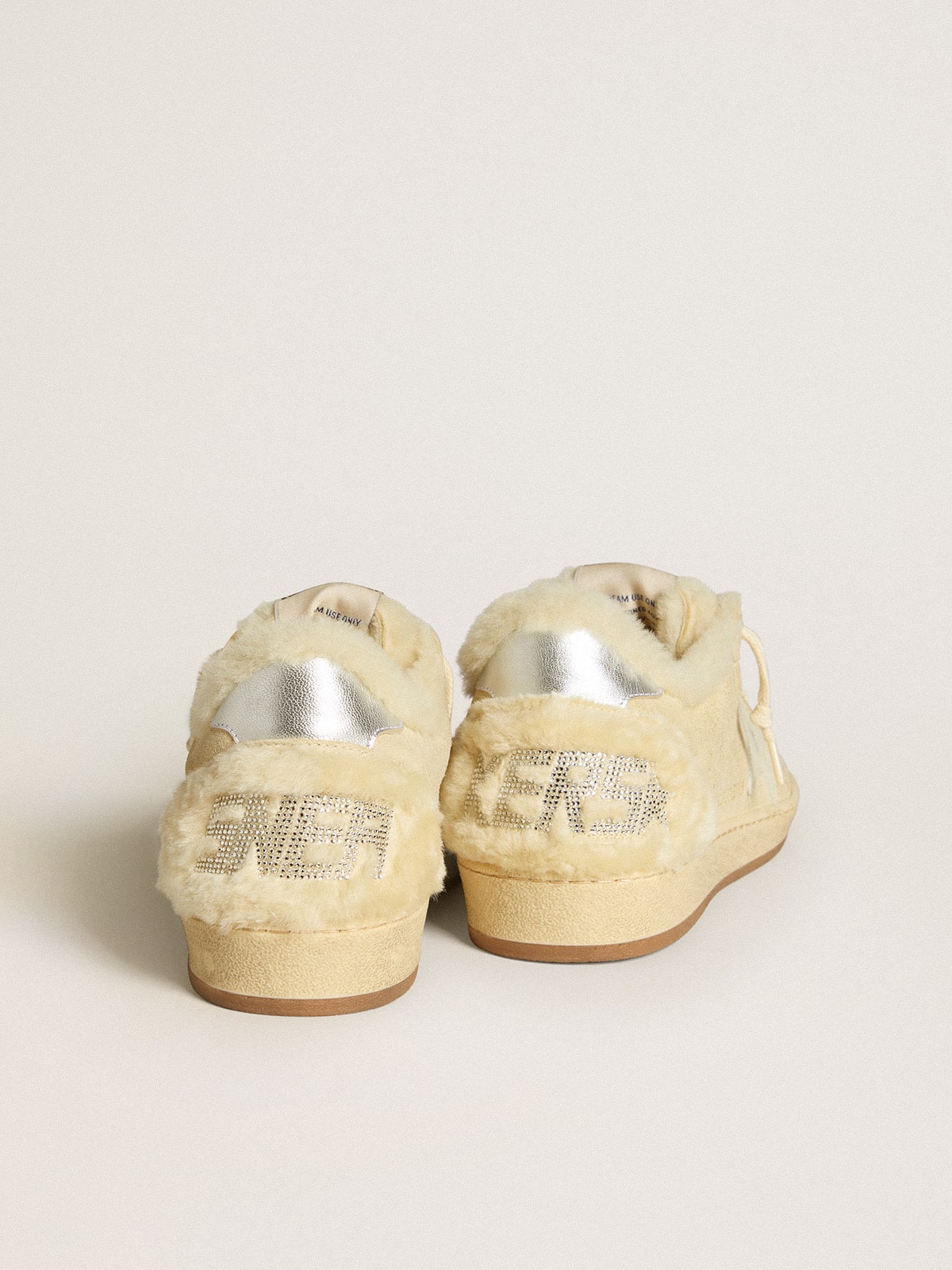 Golden Goose Women’s Ball Star In Suede And Shearling With White Patent Leather Star - Sneaker Türkiye