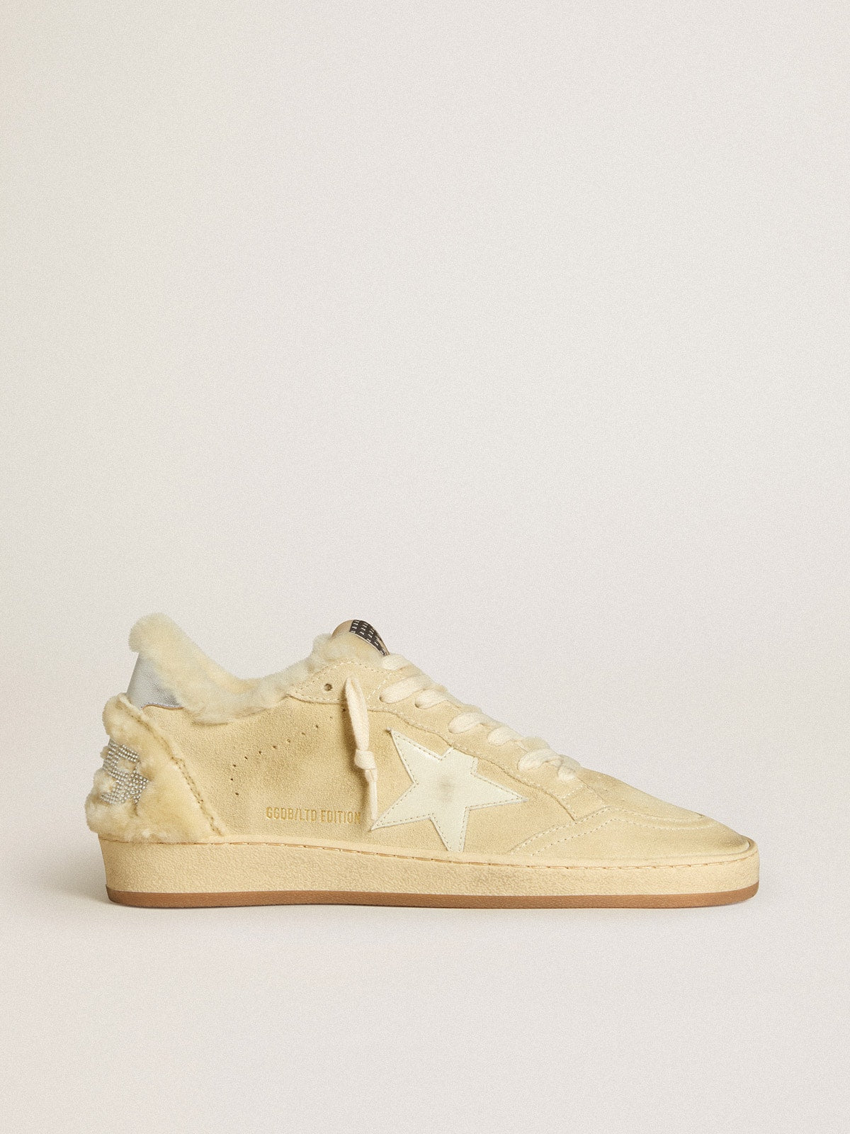 Golden Goose Women’s Ball Star In Suede And Shearling With White Patent Leather Star - Sneaker Türkiye