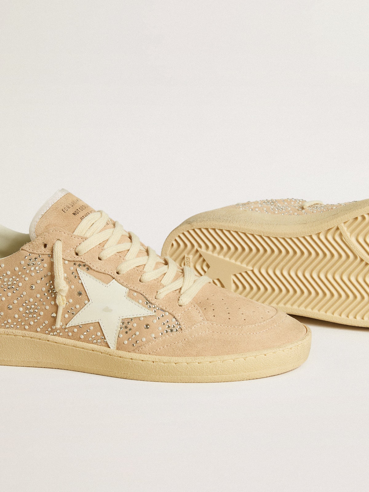 Golden Goose Ball Star In Suede And Swarovski Crystals With Leather Star And Metallic Heel Tab - Sneaker Türkiye