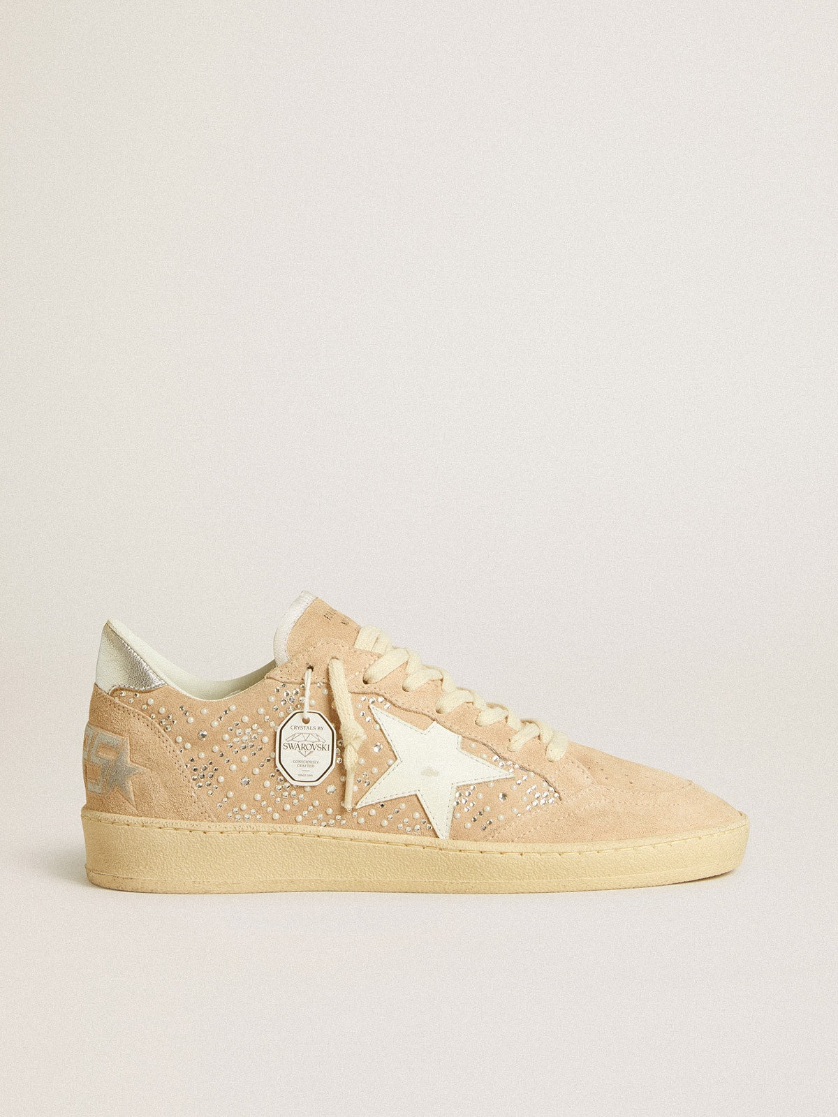 Golden Goose Ball Star In Suede And Swarovski Crystals With Leather Star And Metallic Heel Tab - Sneaker Türkiye